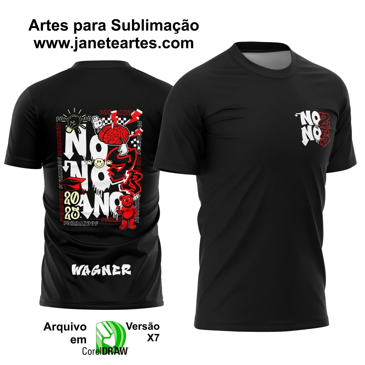 Arte Vetor Camisa Formandos Nono Ano Urso