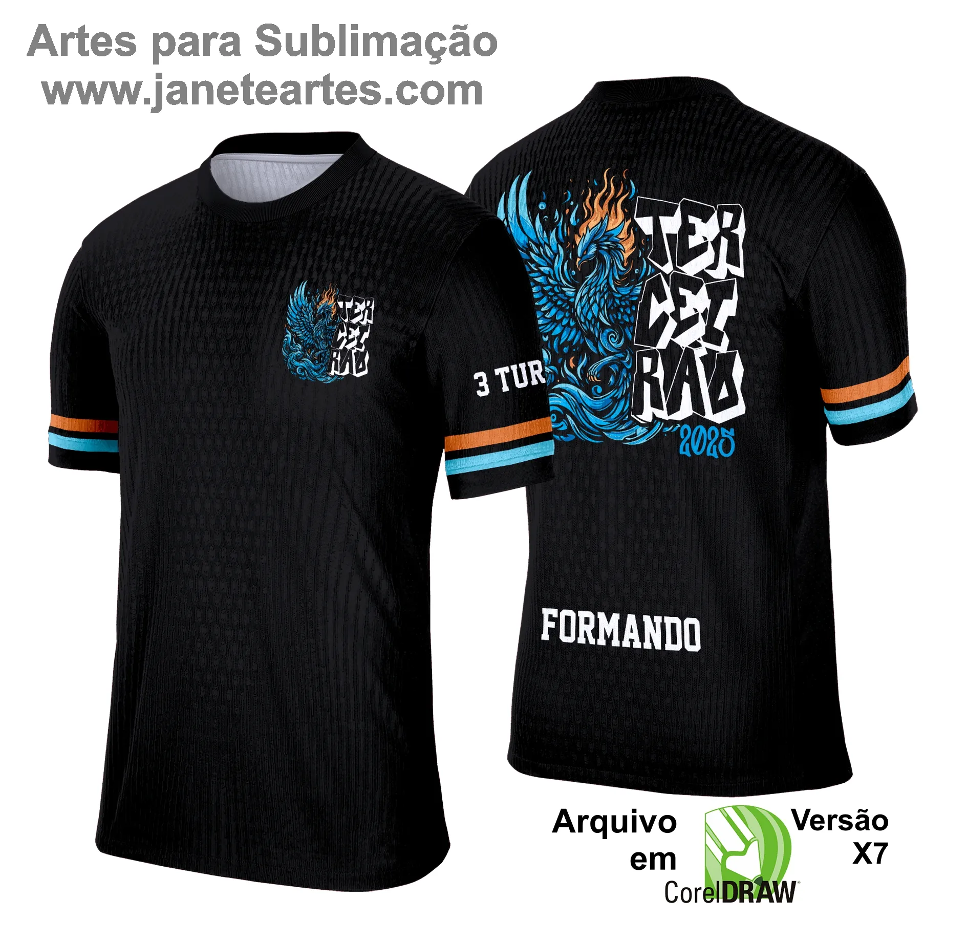 Arte Vetor - Camisa Formandos Terceirão Fênix Azul