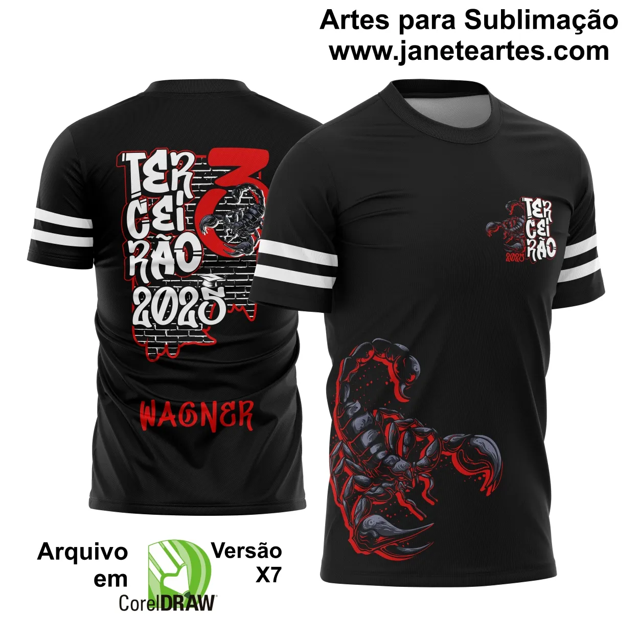 Arte Vetor - Camisa Formandos Terceirão Graffite de Rua Escorpião