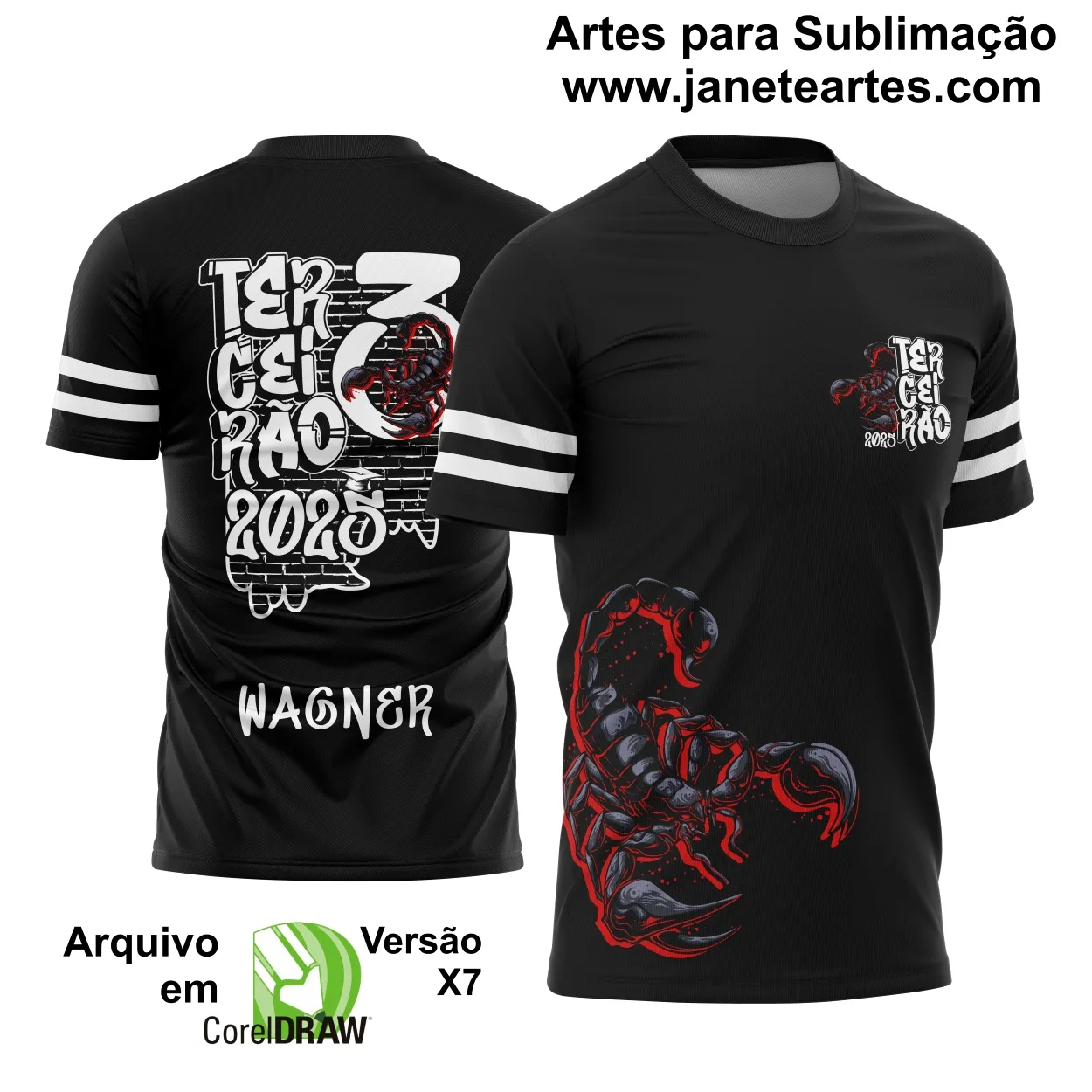 Arte Vetor - Camisa Formandos Terceirão Graffite de Rua Escorpião