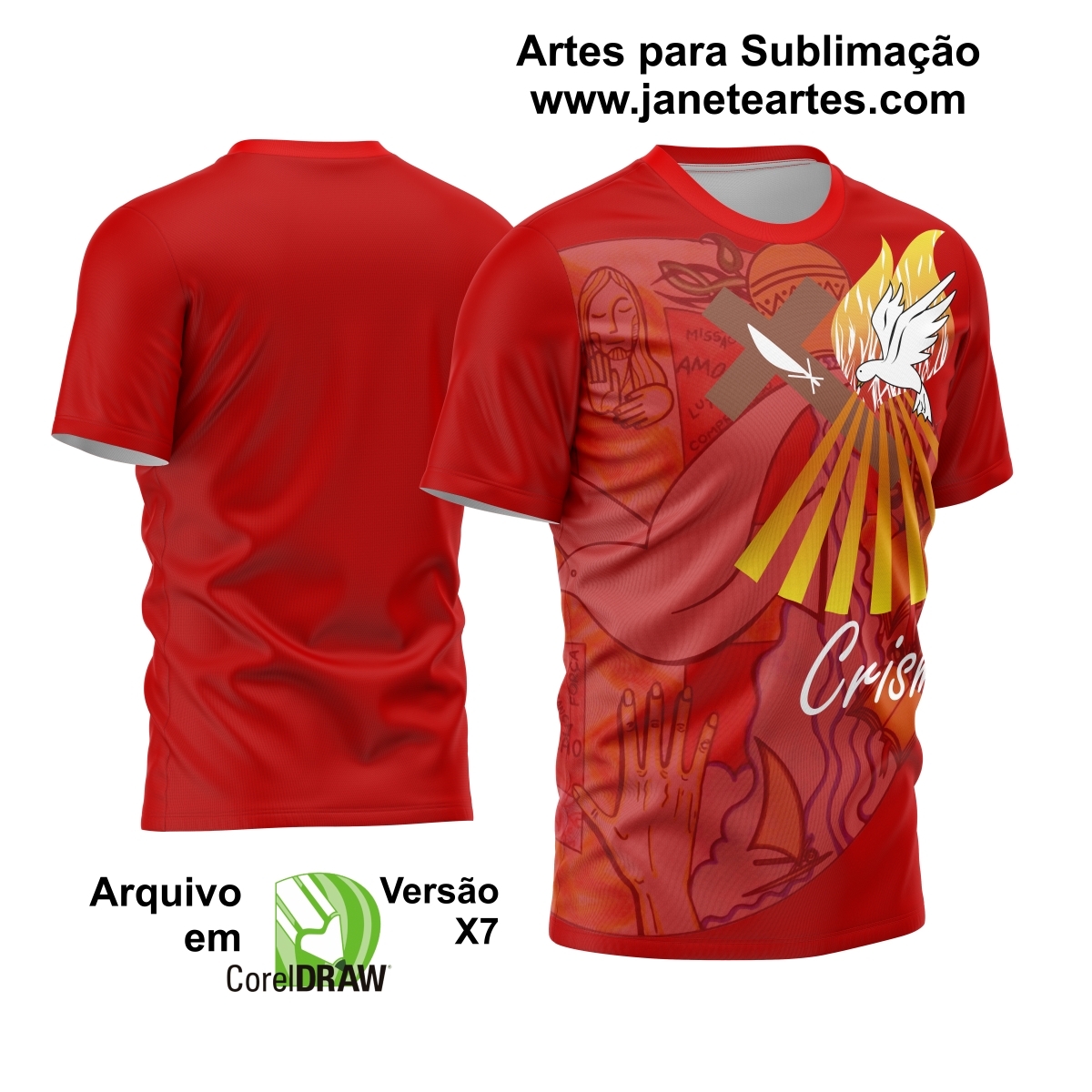 Arte Vetor Camisa Igreja Igreja Católica Crisma 2023 Modelo 5