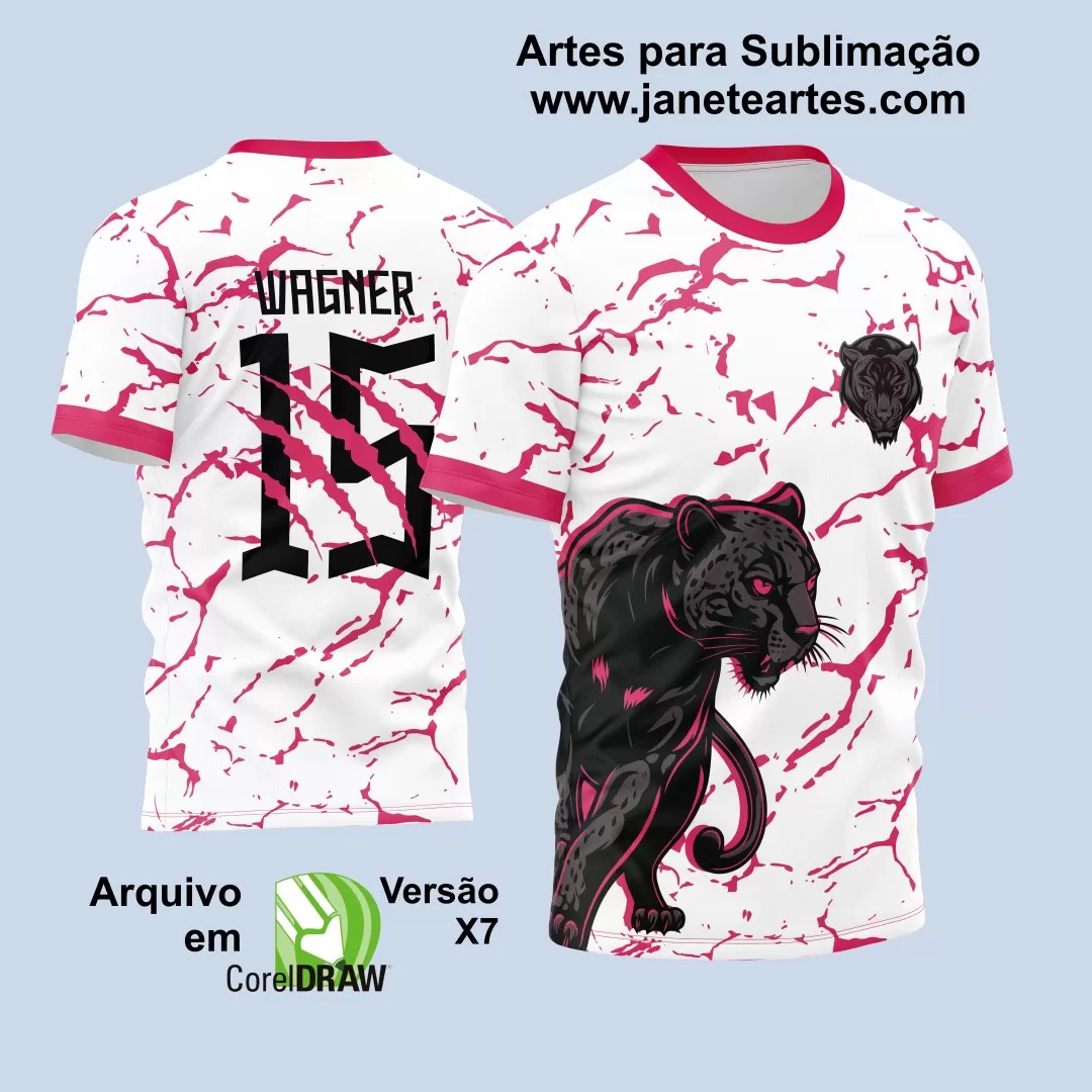 Arte Vetor Camisa InterClasse 2024 Pantera Branca e Rosa