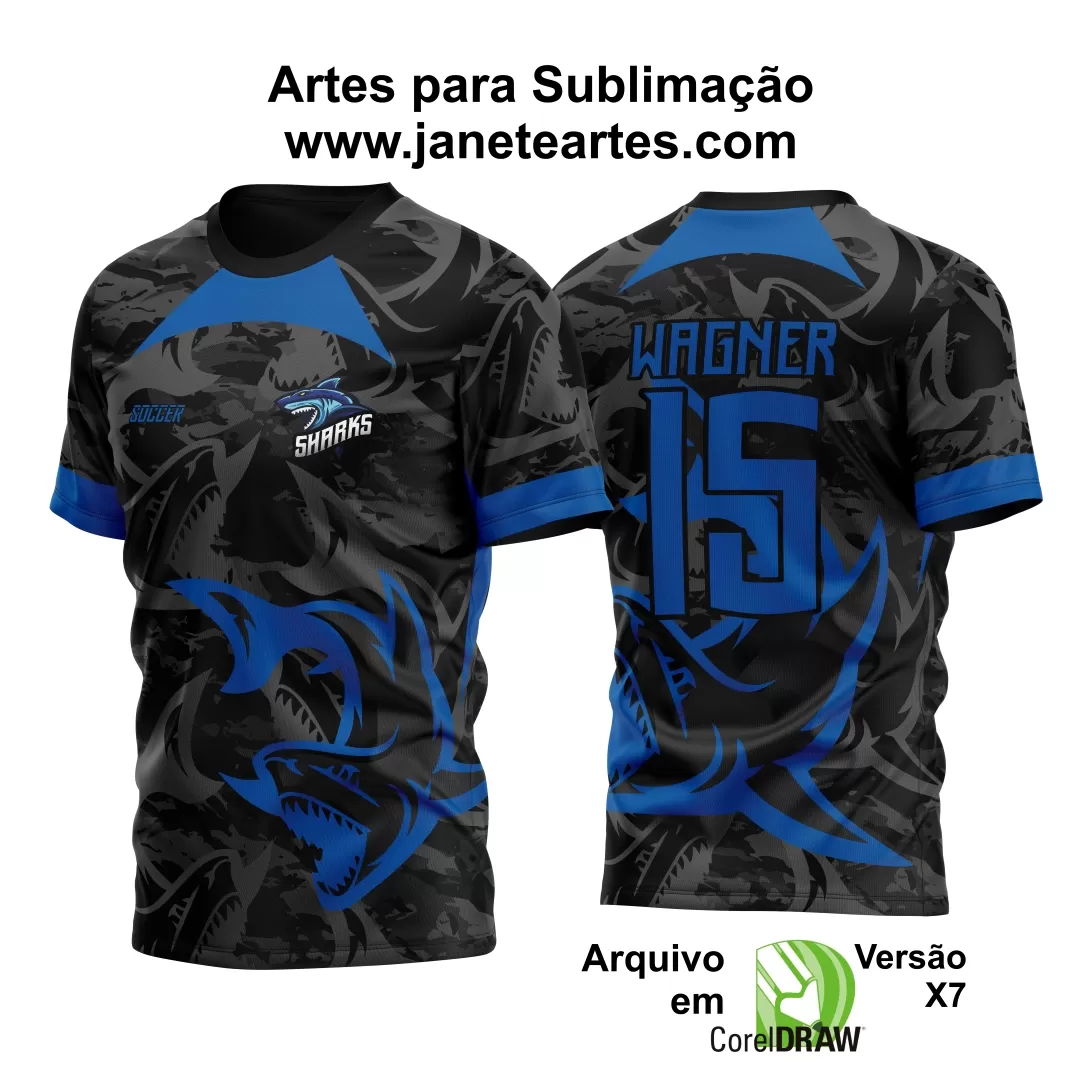 Arte Vetor Camisa InterClasse 2024 Tubarão Preto