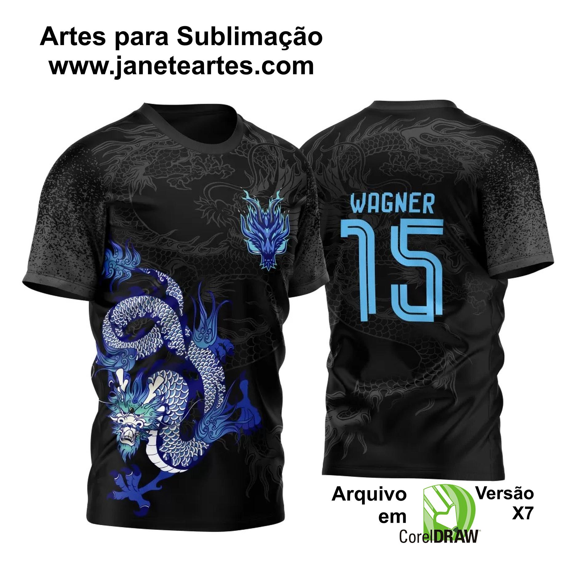 Arte Vetor Camisa InterClasse Dragão Azul 2023 Top cdr x7