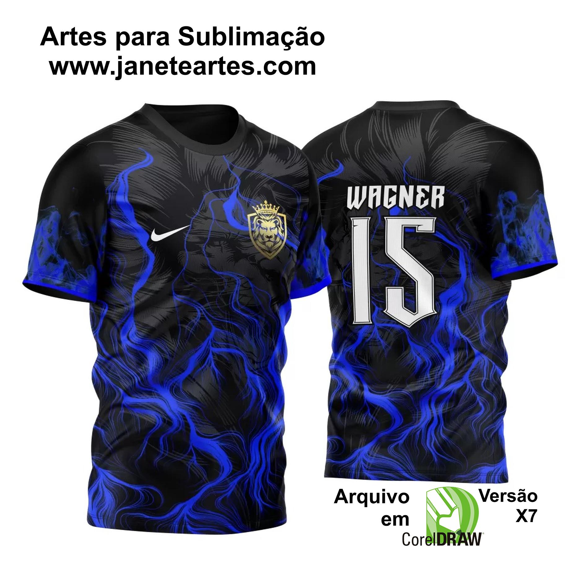 Arte Vetor Camisa InterClasse Leão Fogo Azul 2023
