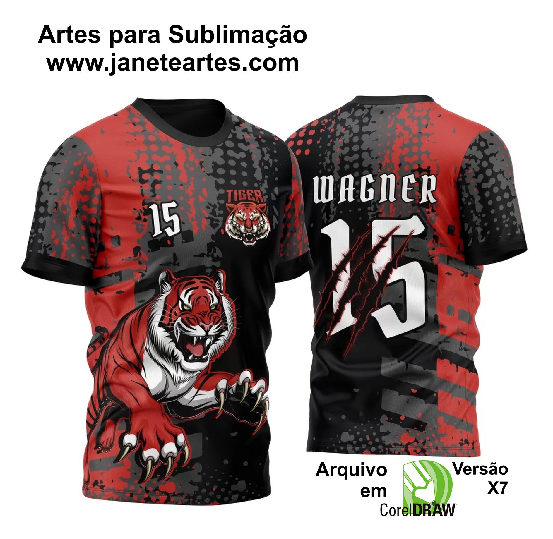 Arte Vetor Camisa InterClasse Tigres 2023 Vermelha