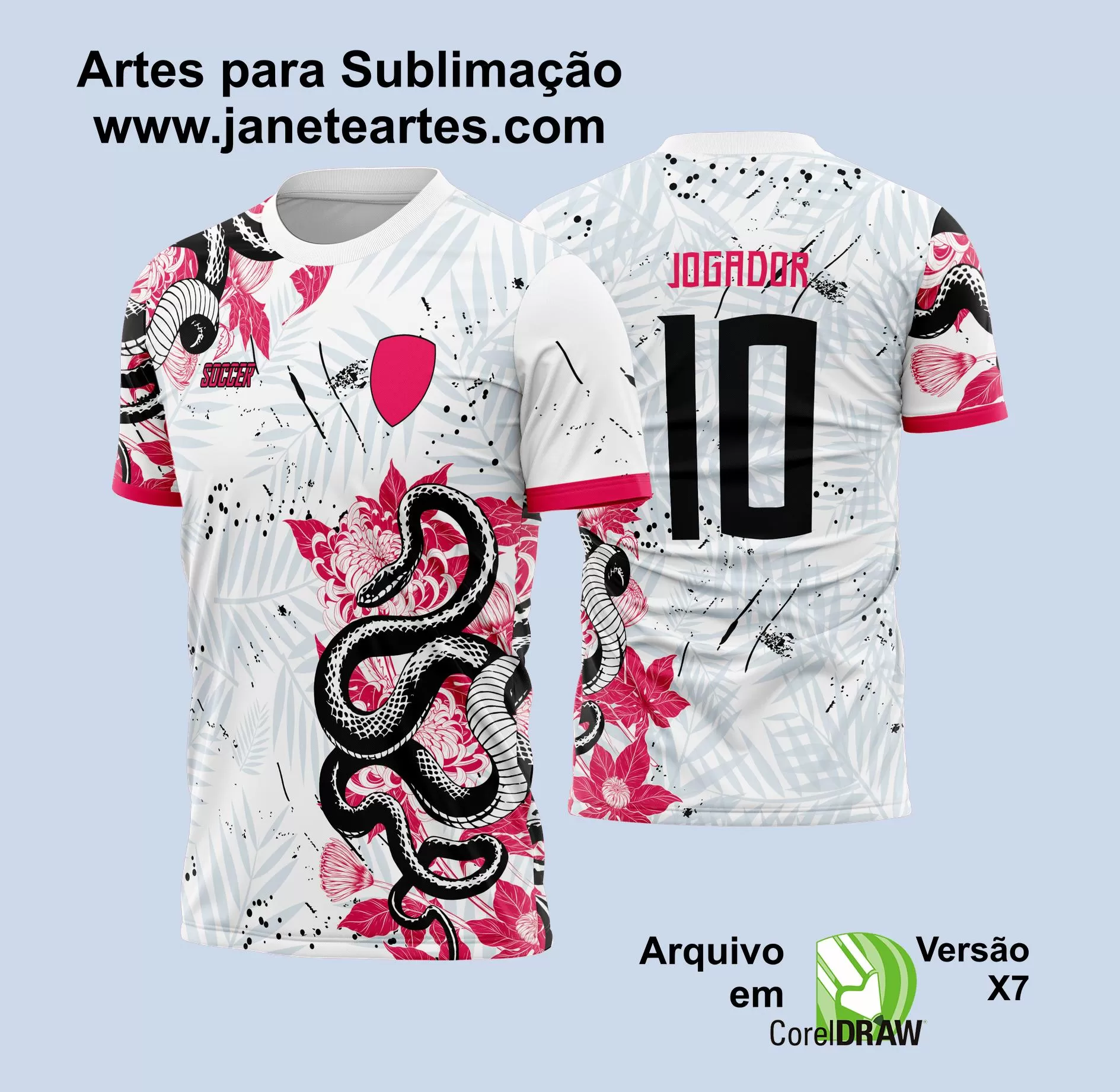 Arte Vetor Camisa Interclasse Cobra Floral 2024