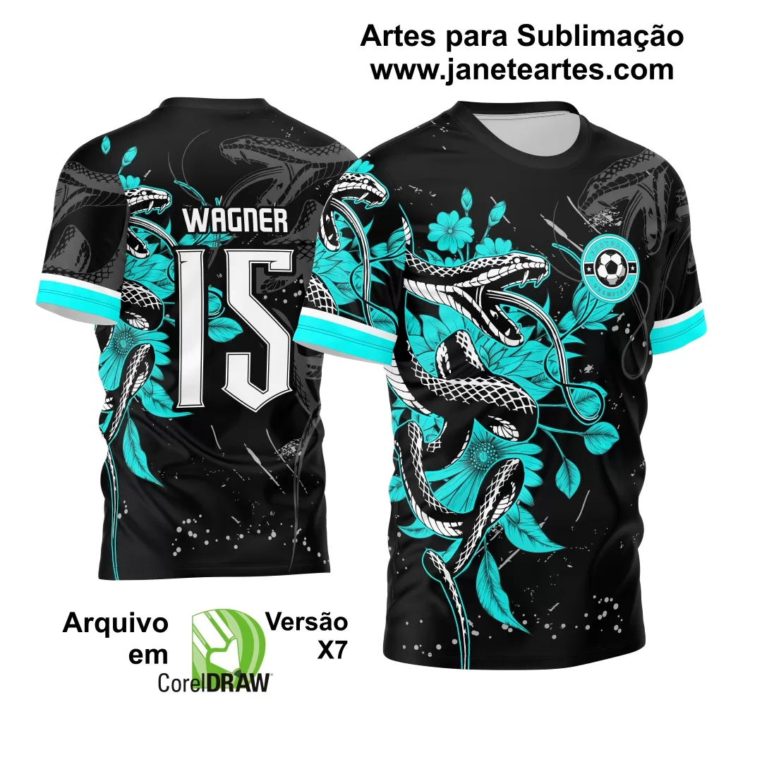 Arte Vetor Camisa Interclasse Cobra Serpente Floral 2024 