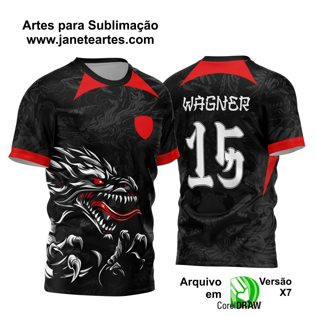 Arte Vetor Camisa Interclasse - Jogos Internos - 2024 - Dragão Cinza