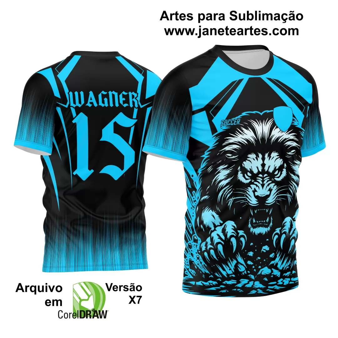 Arte Vetor Camisa Interclasse Leão 2024 Azul