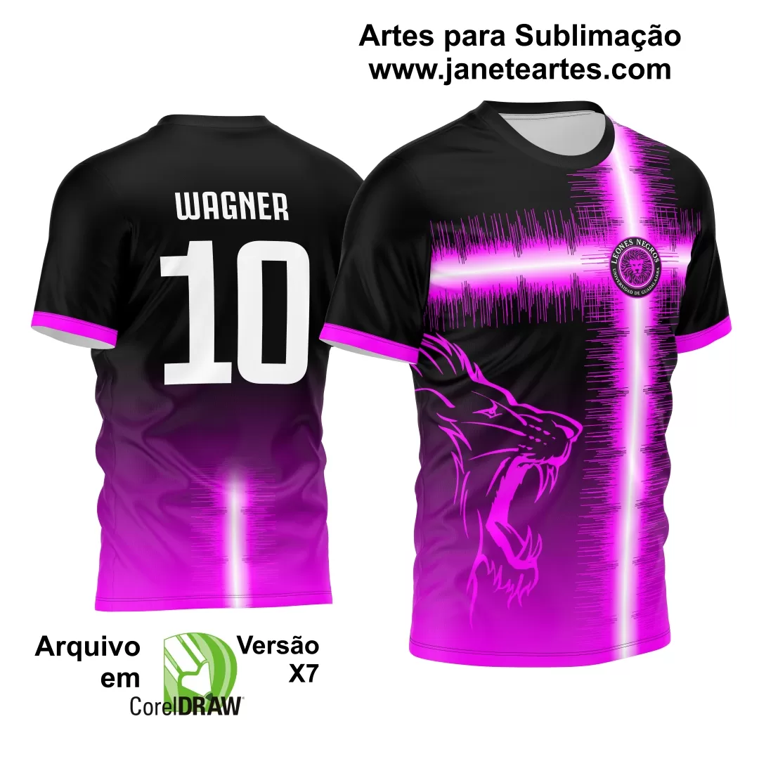 Arte Vetor Camisa Interclasse Leão 2024 Rosa