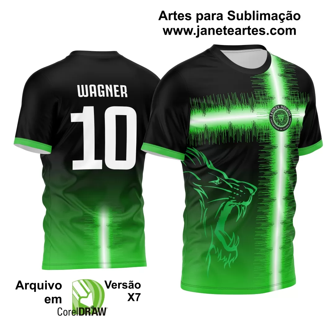 Arte Vetor Camisa Interclasse Leão 2024 Verde