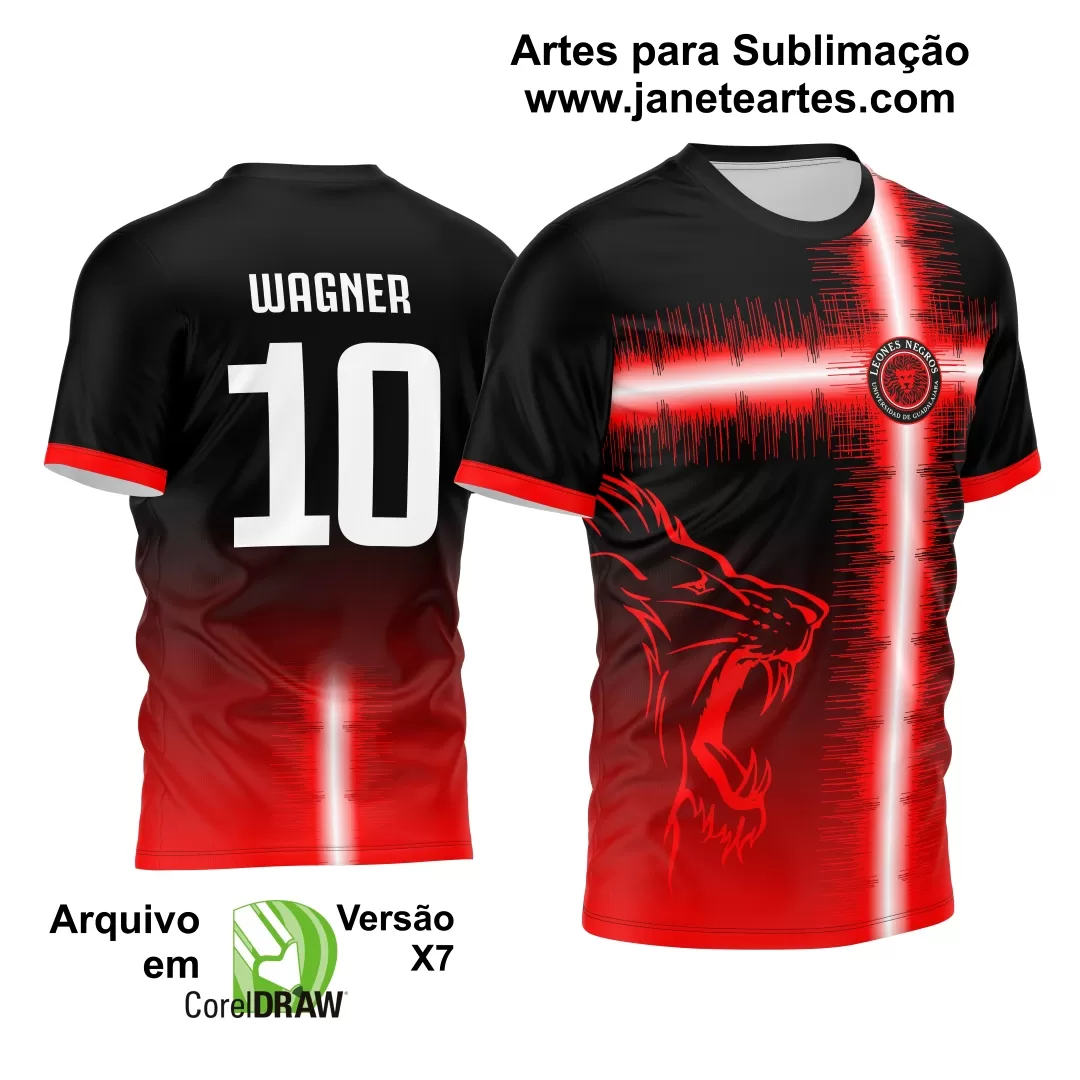 Arte Vetor Camisa Interclasse Leão 2024 Vermelha