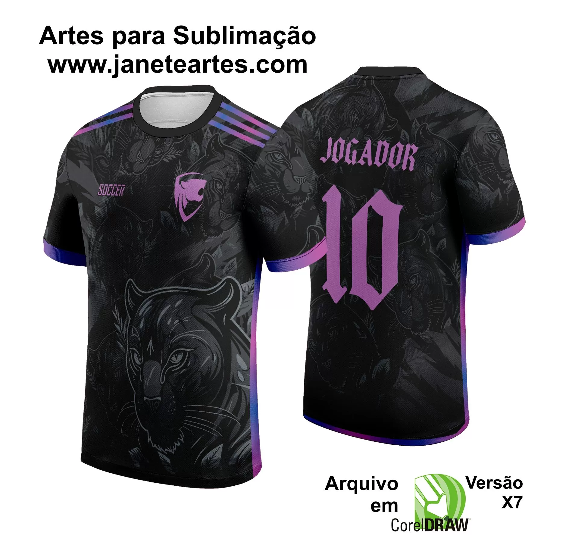 Arte Vetor Camisa Interclasse Pantera 2024 Degrade