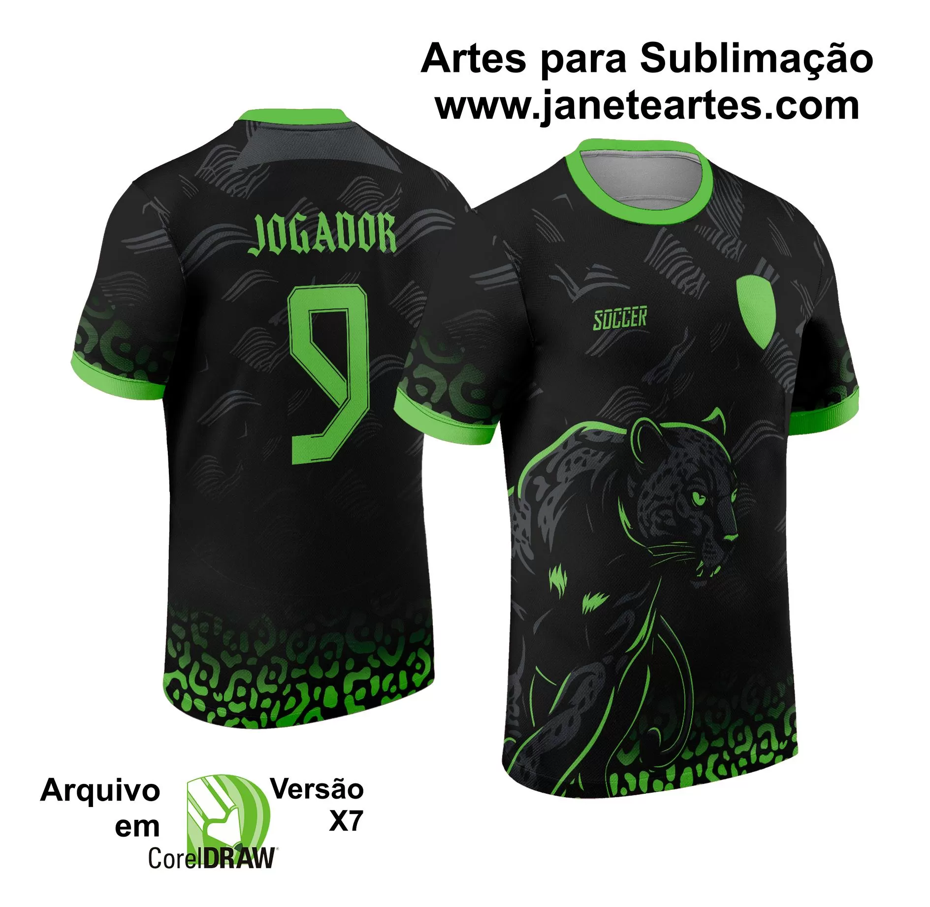 Arte Vetor Camisa Interclasse Pantera 2024 Verde