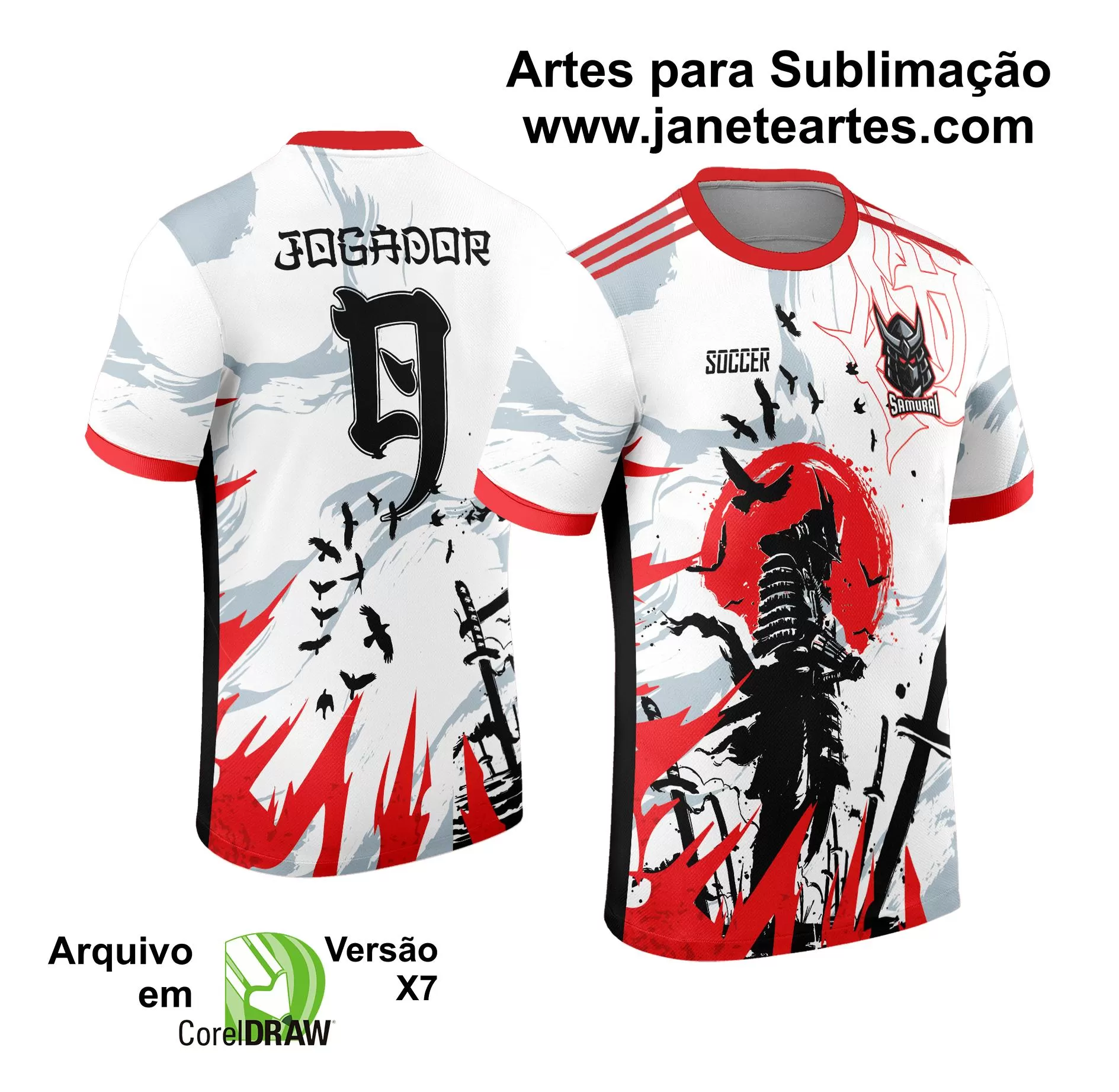 Arte Vetor Camisa Interclasse Samurai