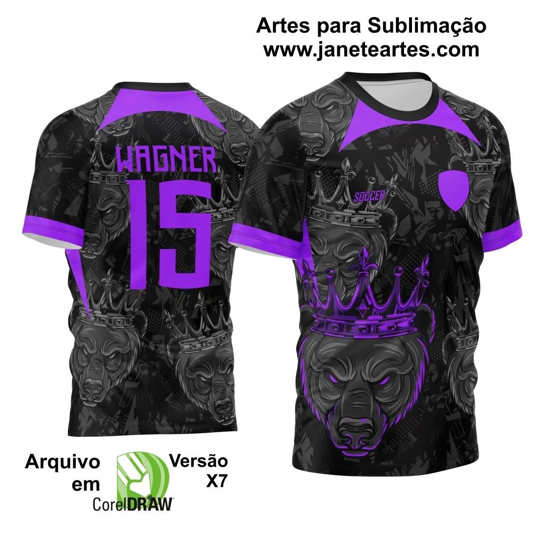 Arte Vetor Camisa Interclasse Urso com Coroa 2024