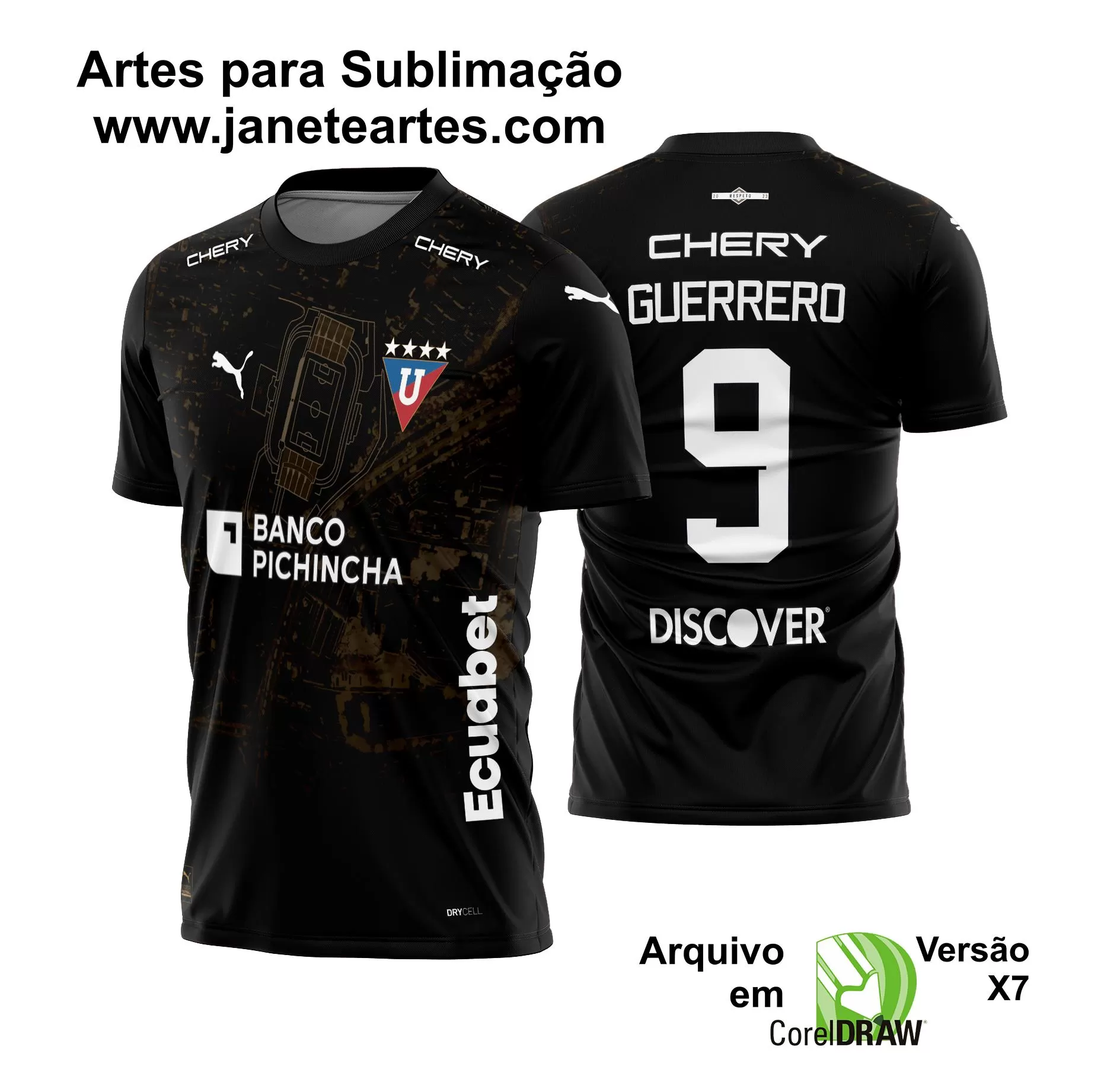 Arte Vetor Camisa LDU Quito Orgulho Eterno 2023 - 2024