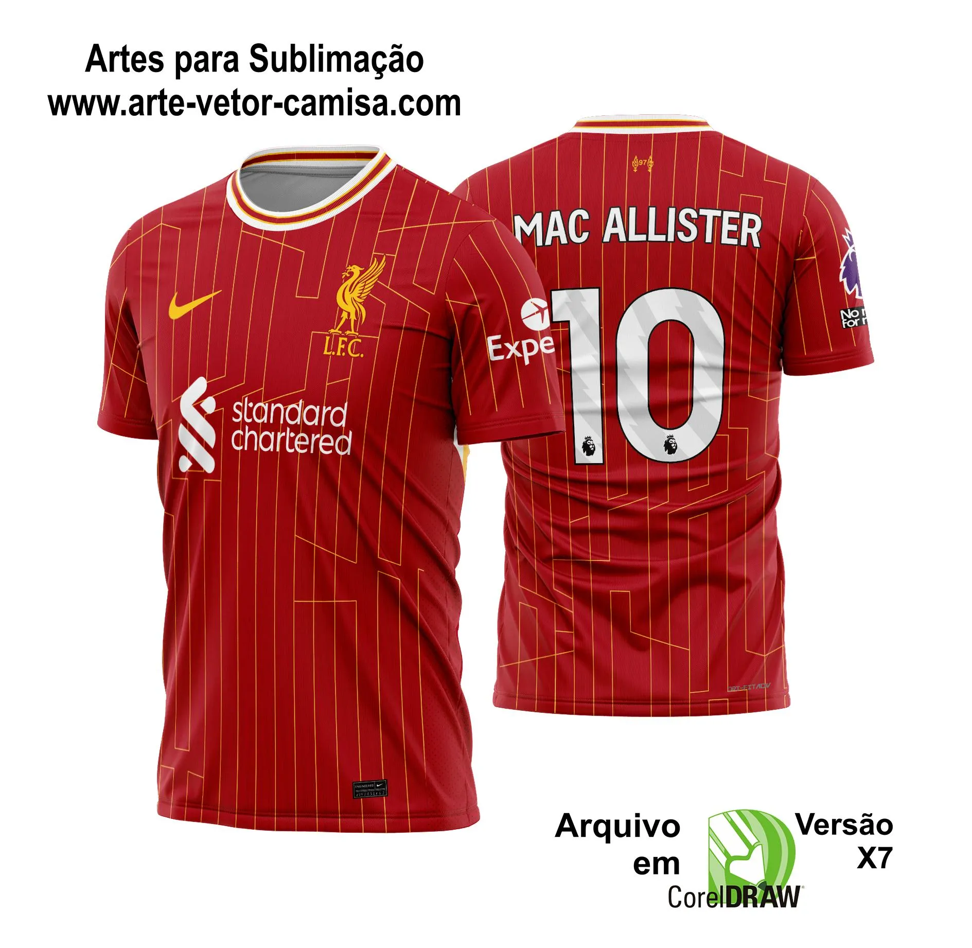 Arte Vetor Camisa Liverpool Titular 2024 - 2025