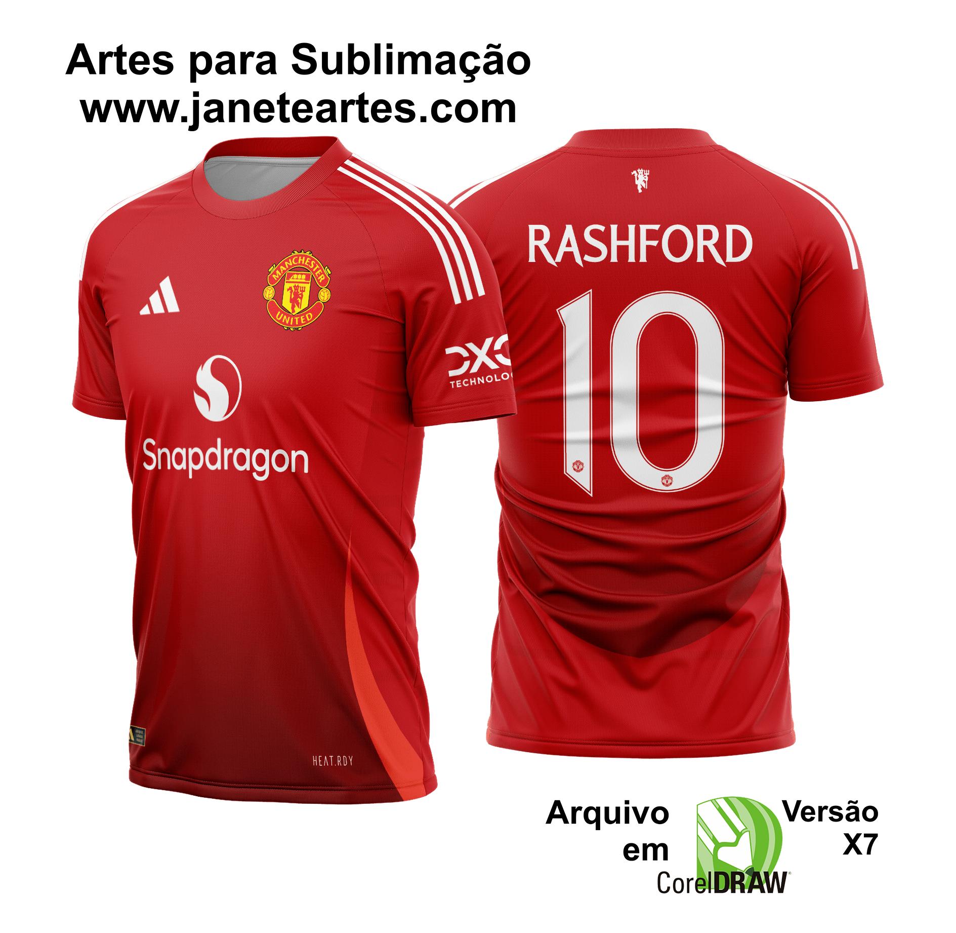 Arte Vetor Camisa Manchester United Titular 2024 - 2025