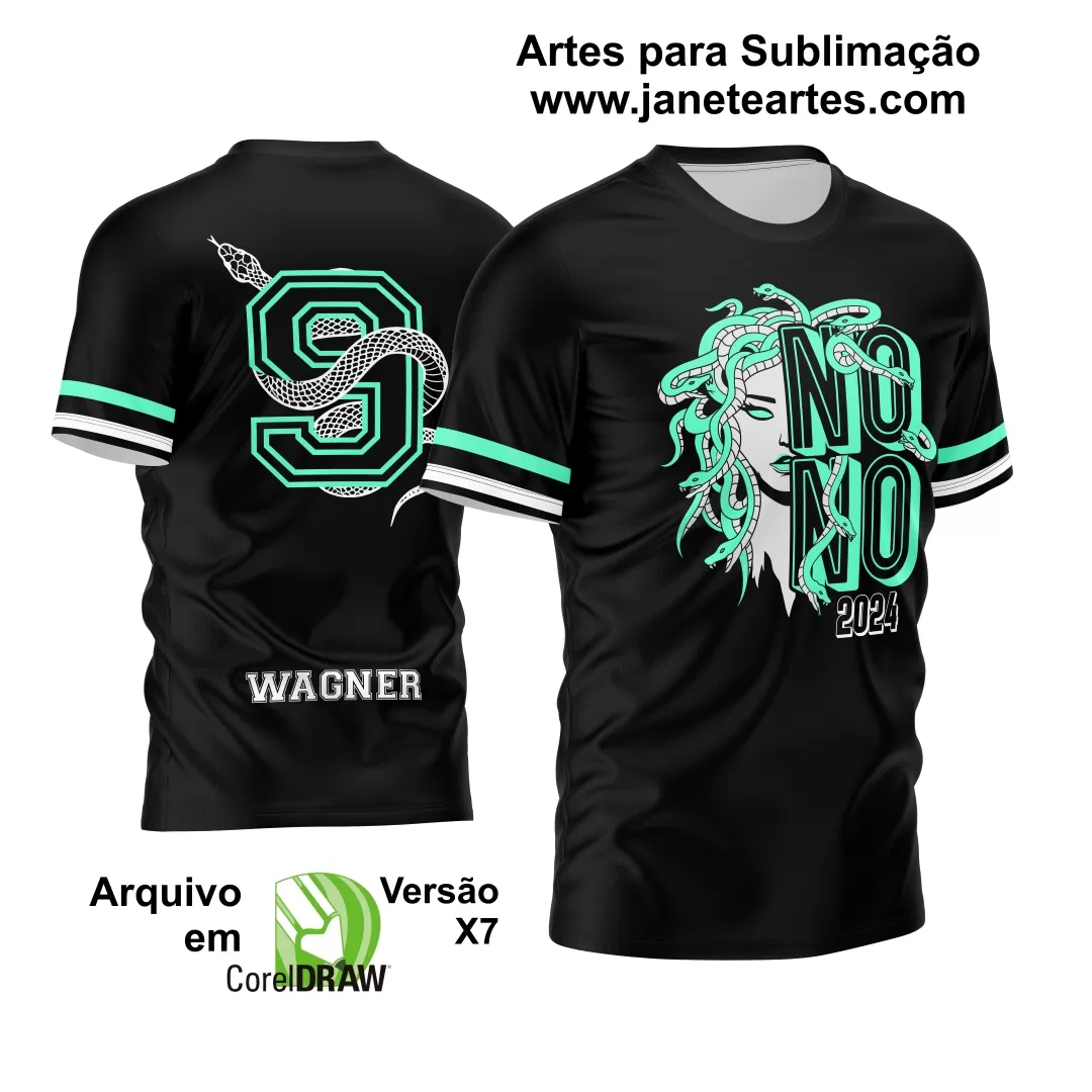 Arte Vetor Camisa Nono Ano 2024 Medusa Verde