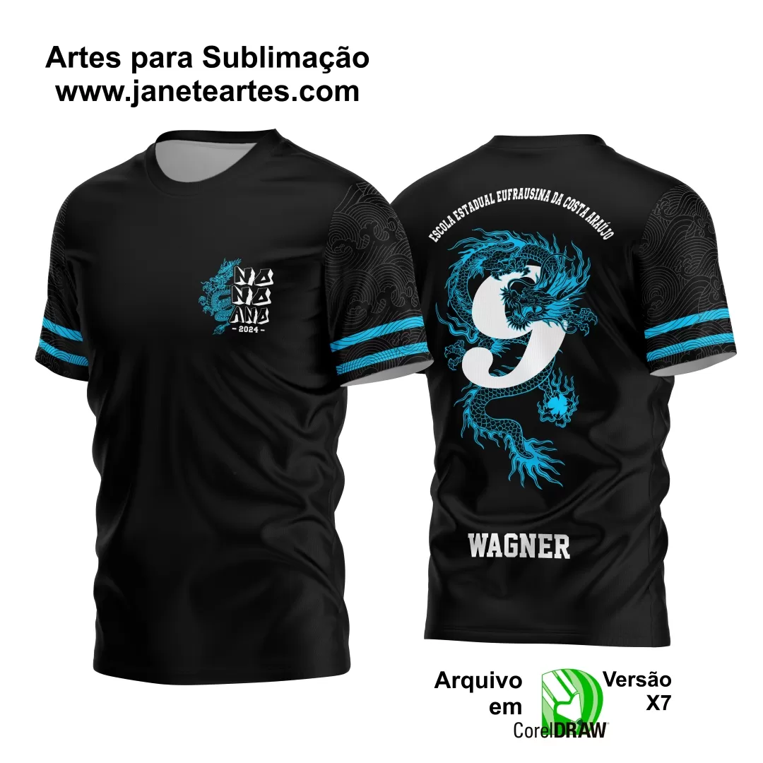 Arte Vetor Camisa Nono Ano Dragão 2024 - 2025