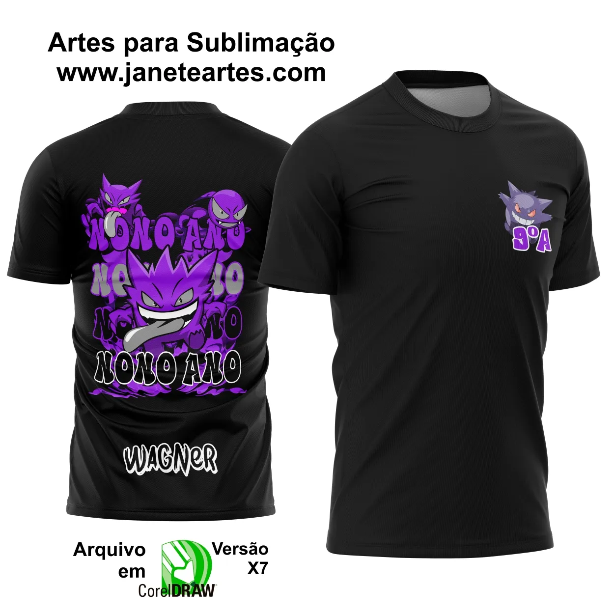 Arte Vetor Camisa Nono Ano Gengar 2025