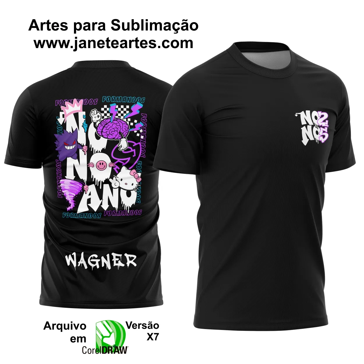 Arte Vetor Camisa Nono Ano Gengar 2025