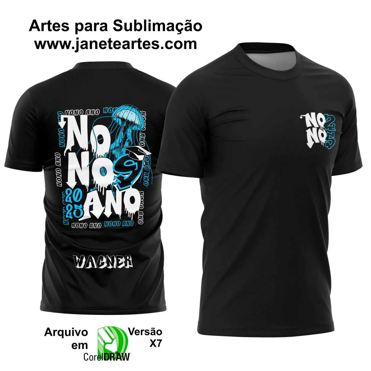 Arte Vetor Camisa Nono Ano Água Viva