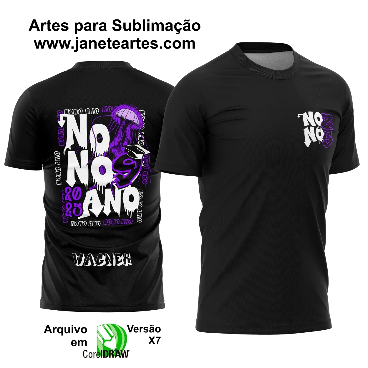 Arte Vetor Camisa Nono Ano Água Viva