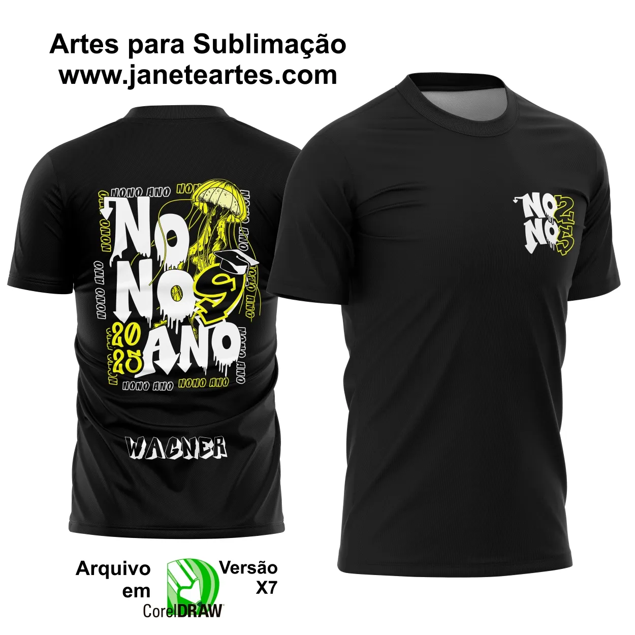 Arte Vetor Camisa Nono Ano Água Viva