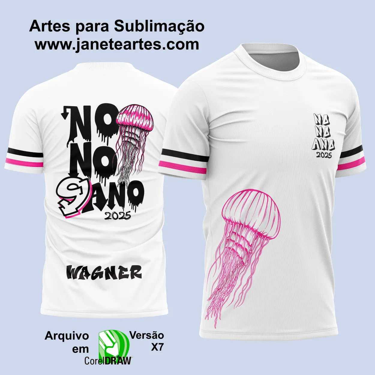 Arte Vetor Camisa Nono Ano Água Viva