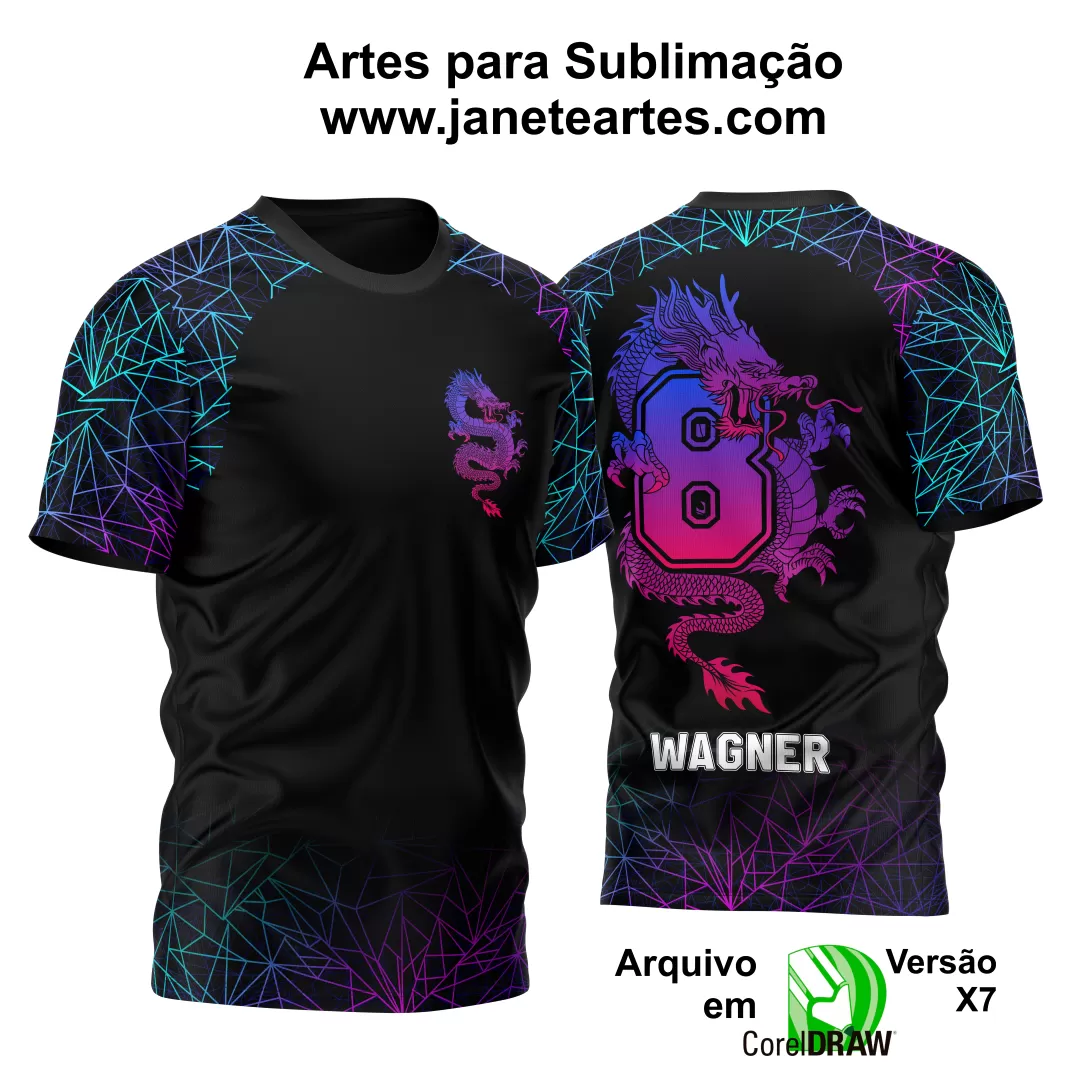 Arte Vetor Camisa Oitavo Ano 2024 Dragão Modelo 01