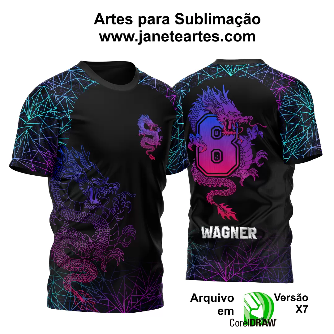 Arte Vetor Camisa Oitavo Ano 2024 Dragão Modelo 02