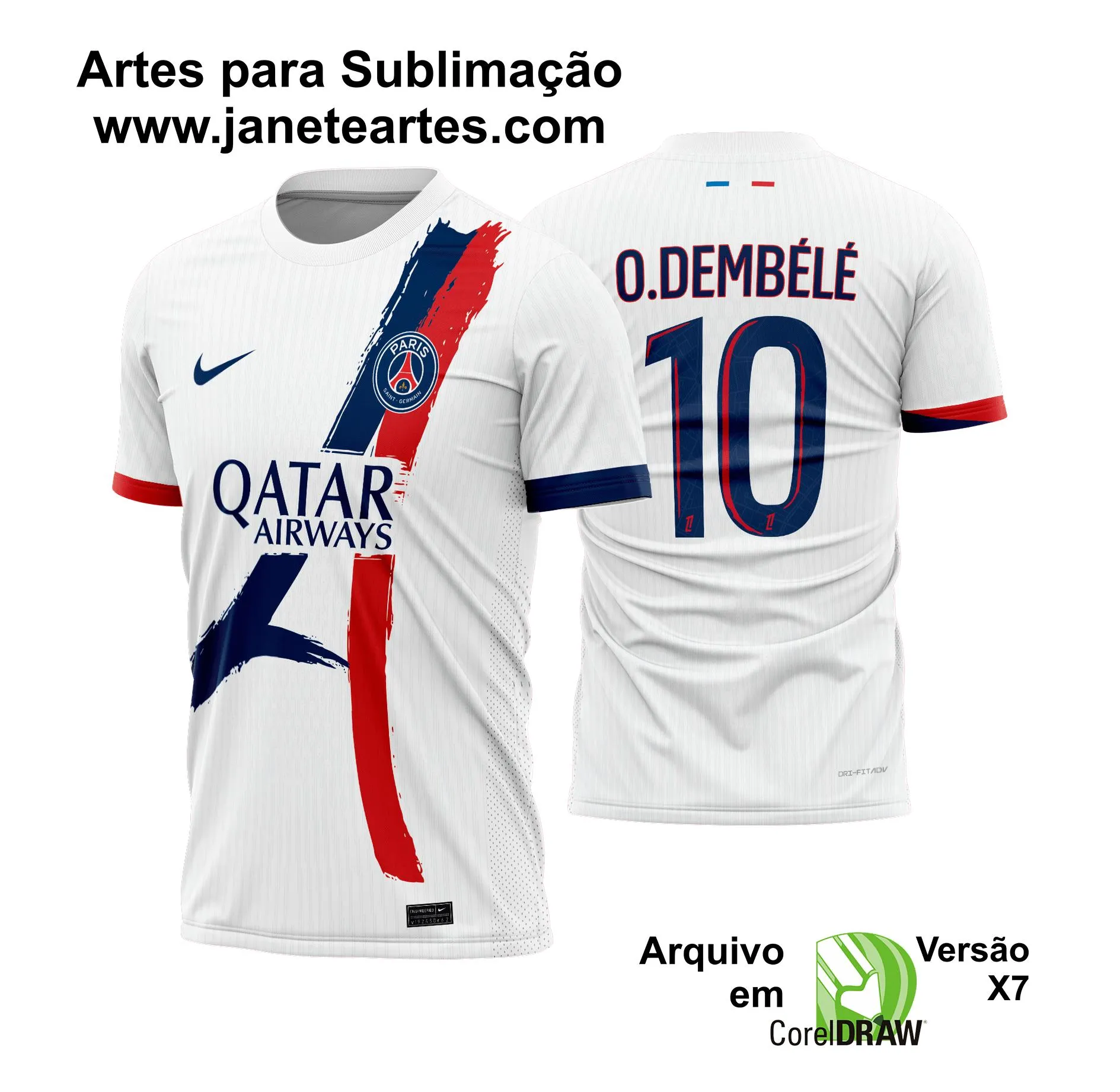 Arte Vetor Camisa PSG Reserva 2024 - 2025