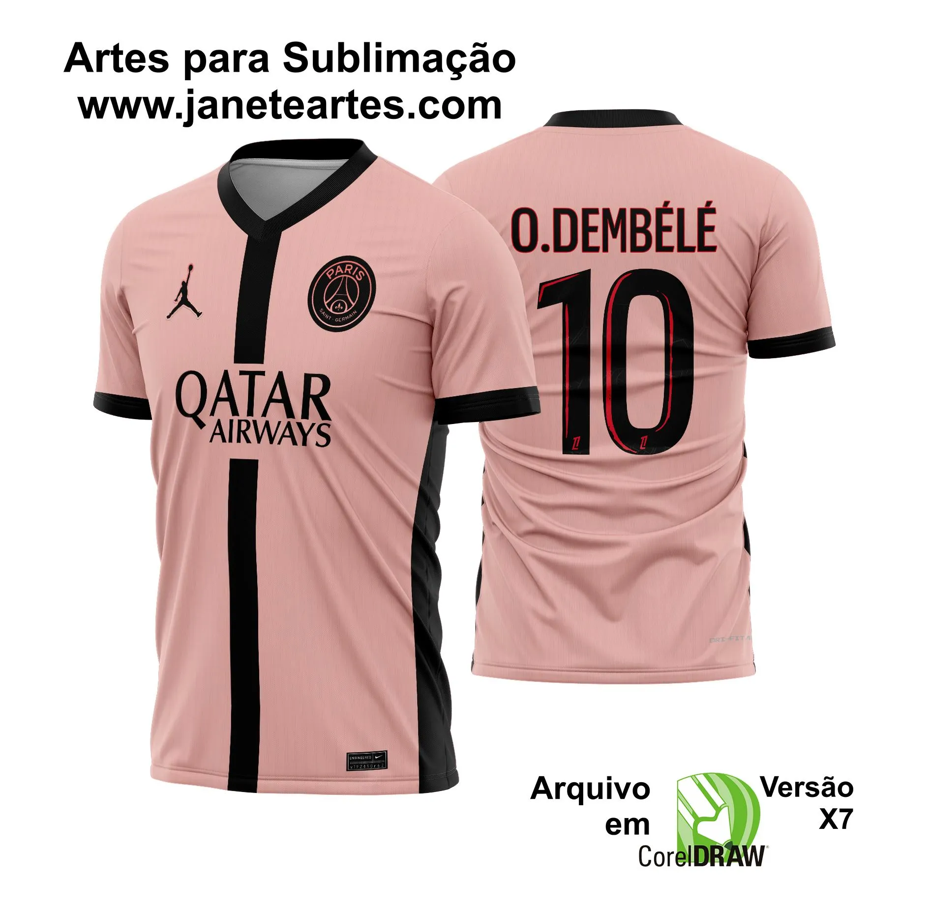 Arte Vetor Camisa PSG Terceira 2024 - 2025