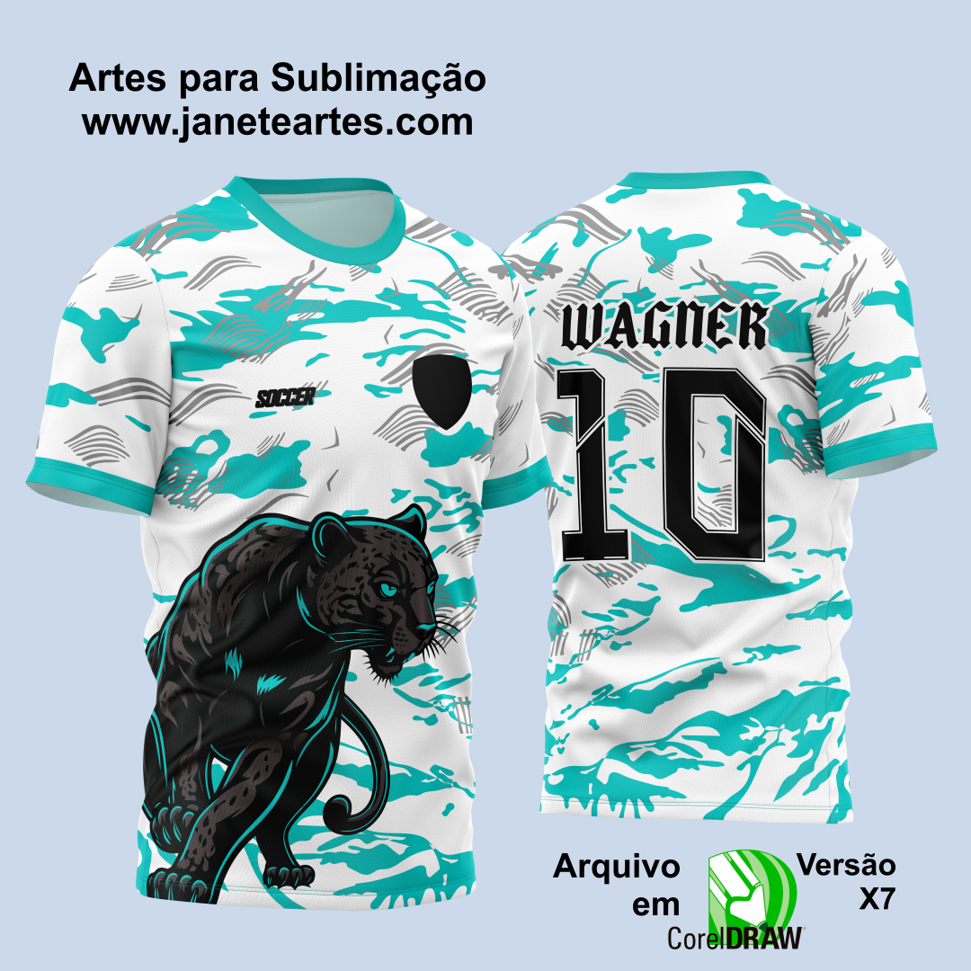 Arte Vetor Camisa Interclasse Pantera 2024 Verde Água