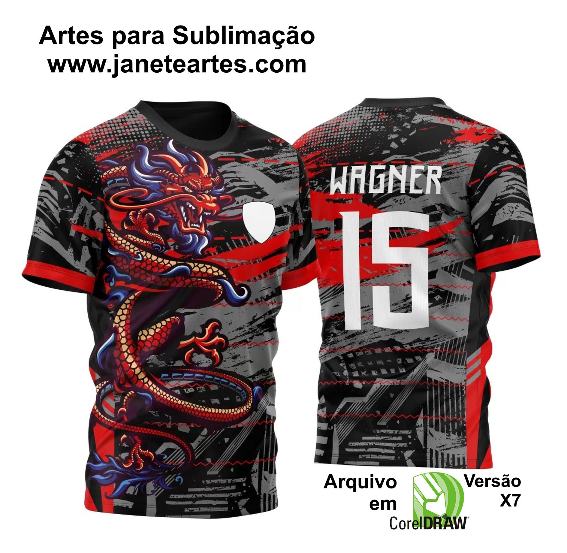 Arte Vetor Camisa Para Atlética Acadêmica Dragão Vermelho Chinês 2023