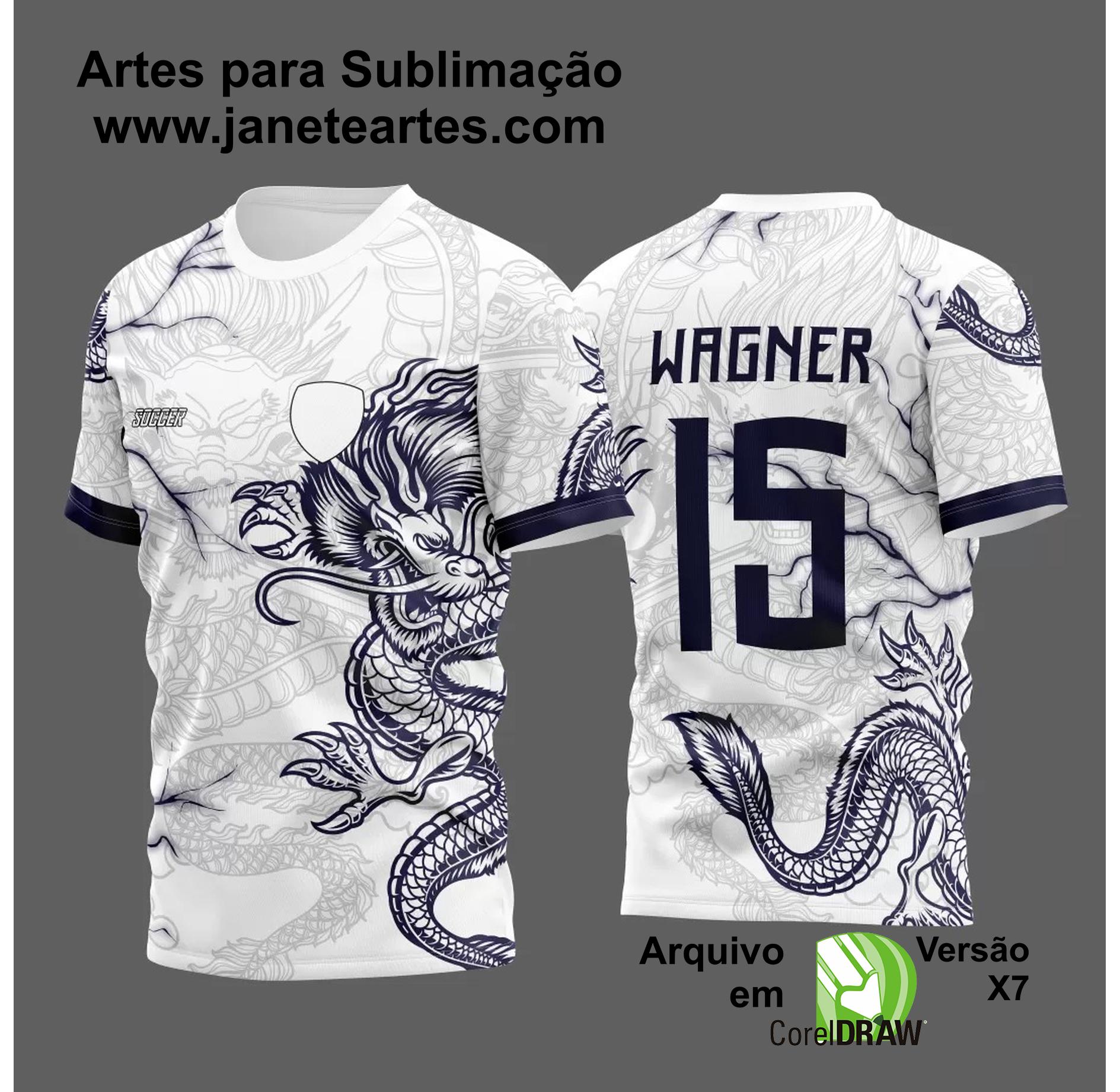 Arte Vetor Camisa Para Atlética Acadêmica e InterClasse Dragão Raios M3 Azul 2023