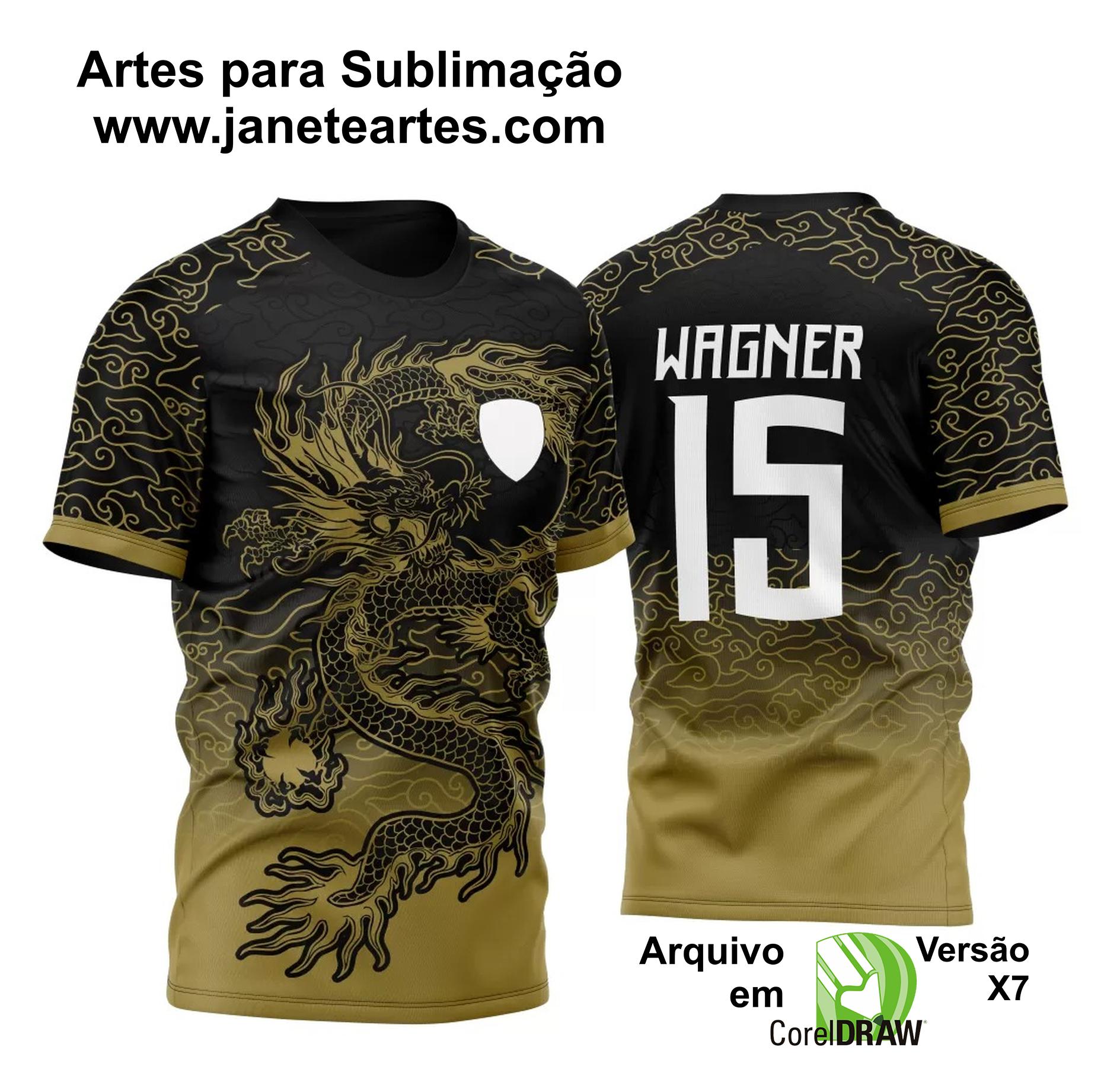 Arte Vetor Camisa Para InterClasse 2023 Dragão Dourado
