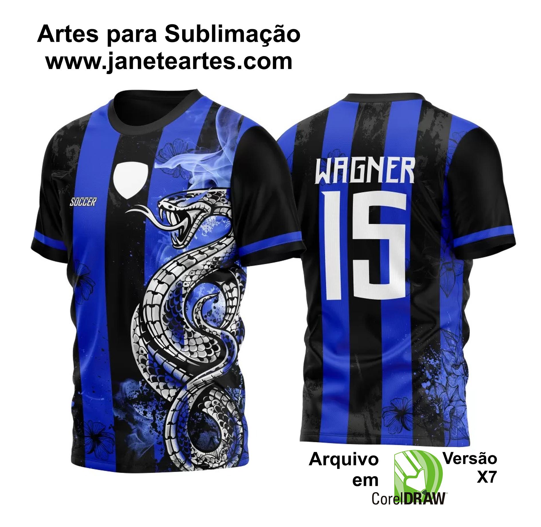Arte Vetor Camisa Para InterClasse Cobra Grunge Preto e Azul 2023