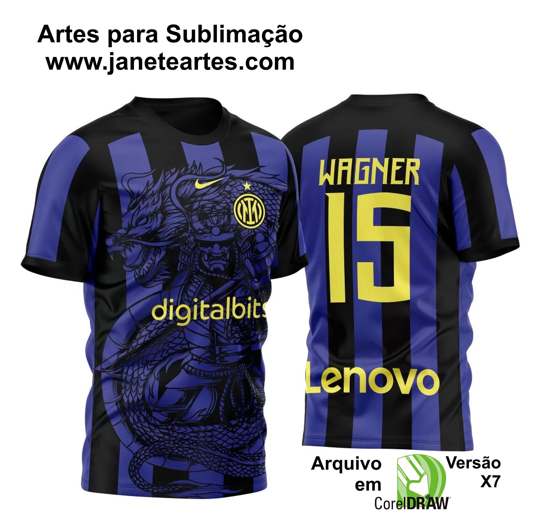 Arte Vetor Camisa Para InterClasse Dragão e Samurai 2023 Inter de Milan