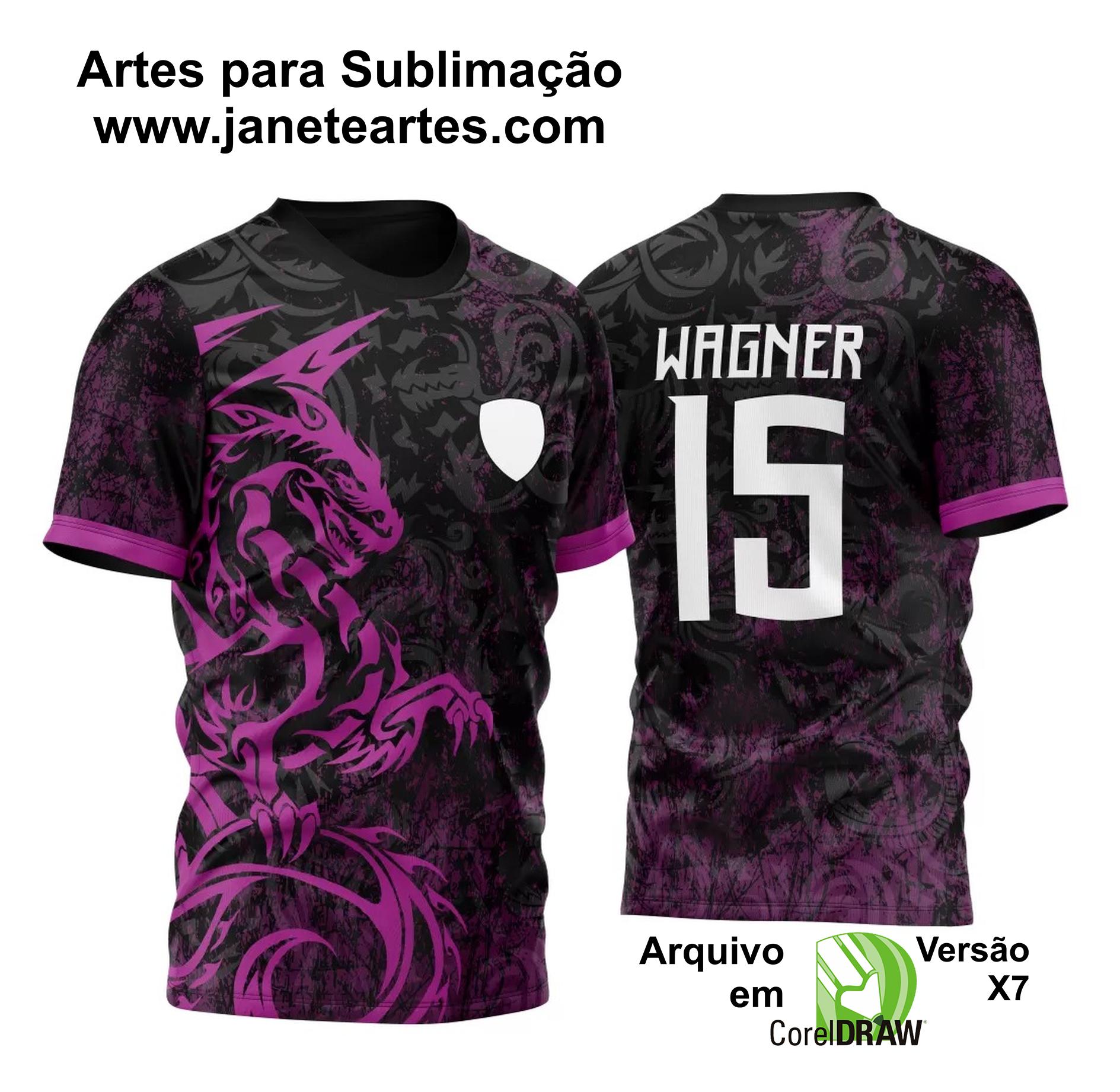 Arte Vetor Camisa Para InterClasse Dragões Rosa Tribal 2023