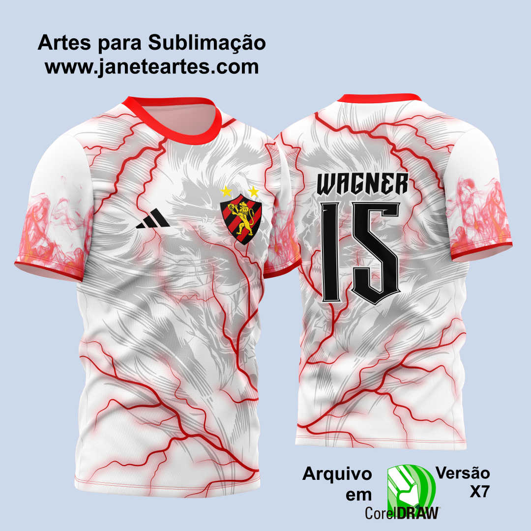 Arte Vetor Camisa Para InterClasse Leão Branca com Raios 2023