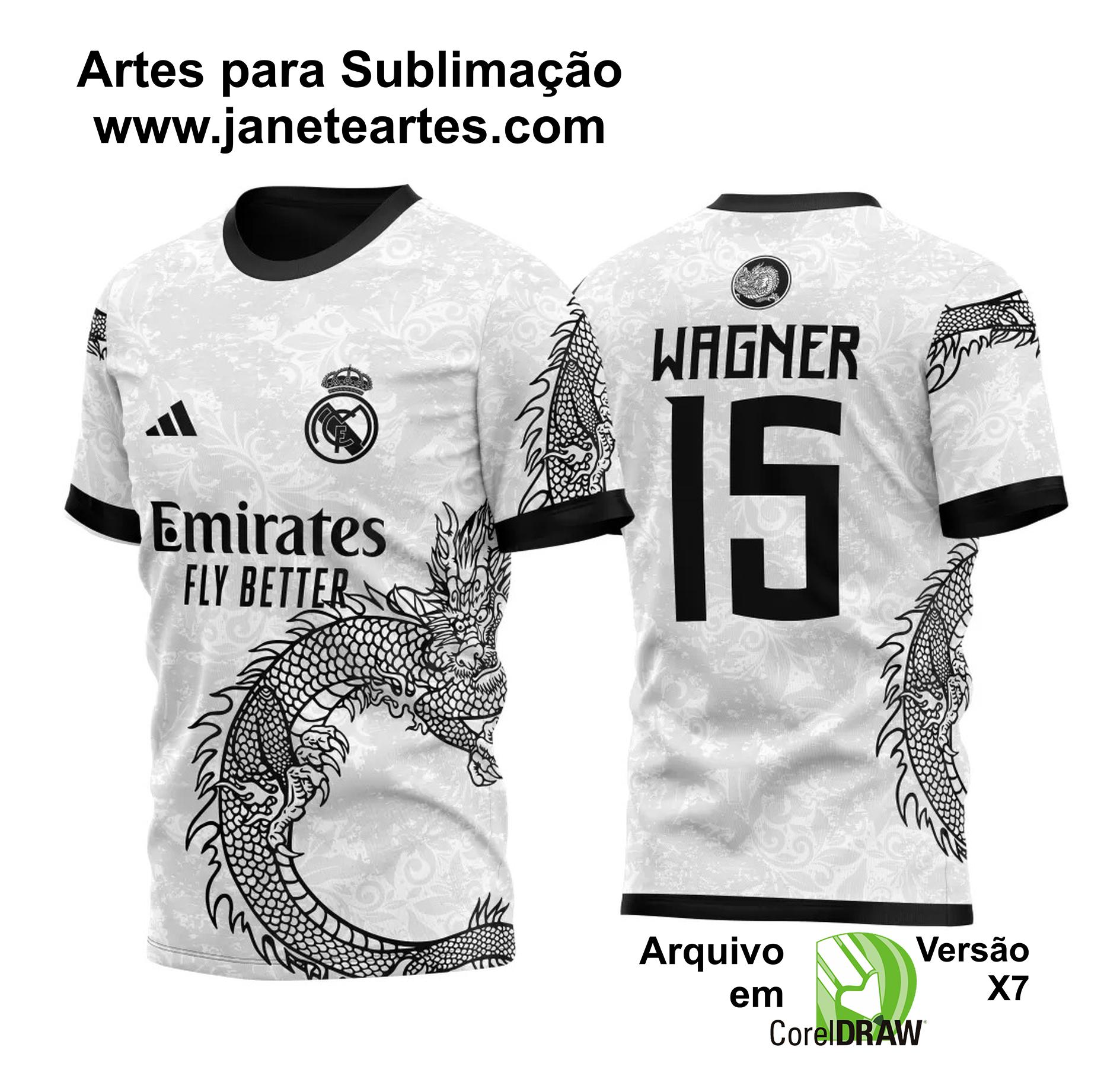 Arte Vetor Camisa Para InterClasse Real Madrid Dragão B 2023 