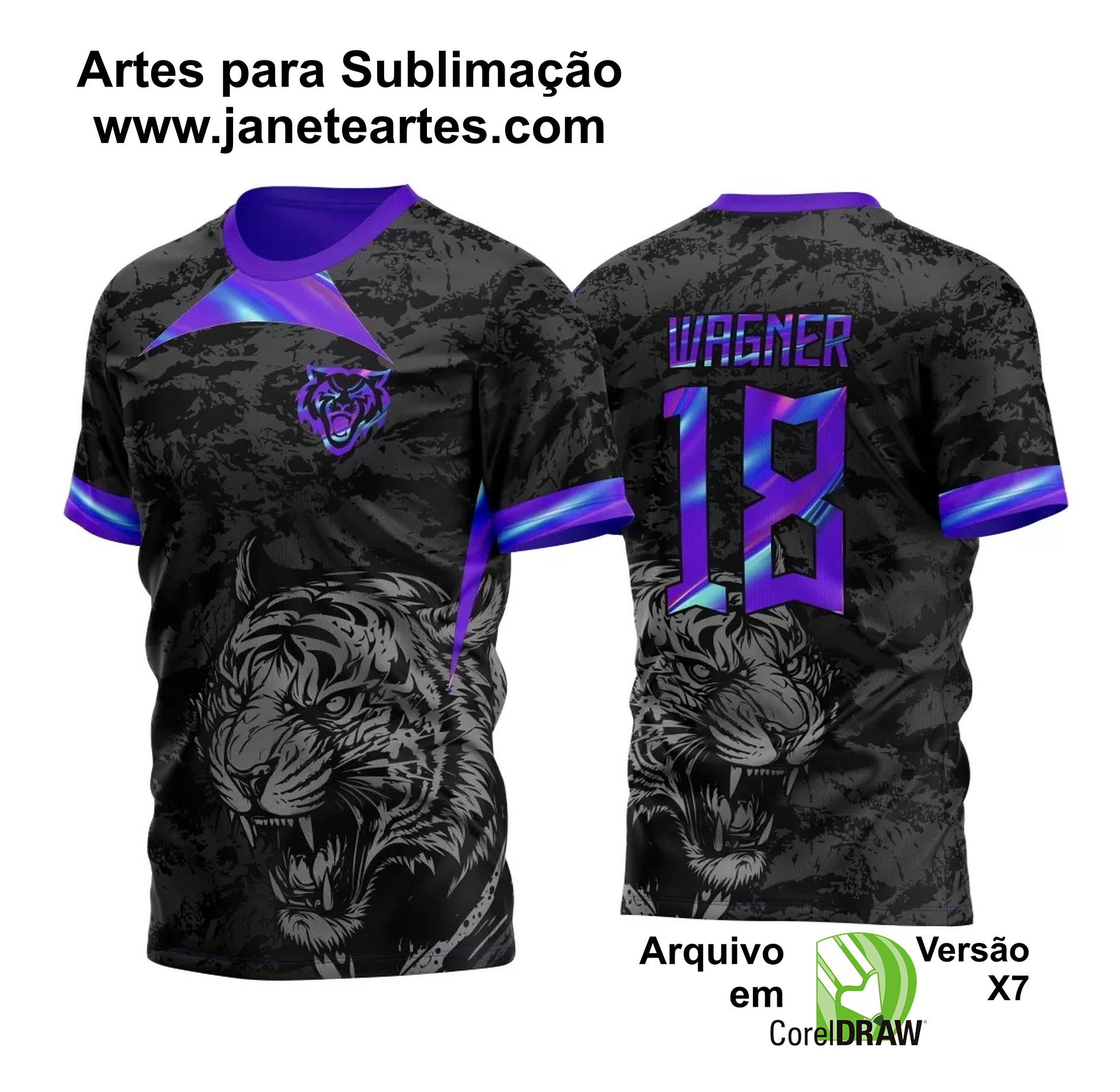 Arte Vetor Camisa Para InterClasse Tigre Preta e Olografica 2023 M2