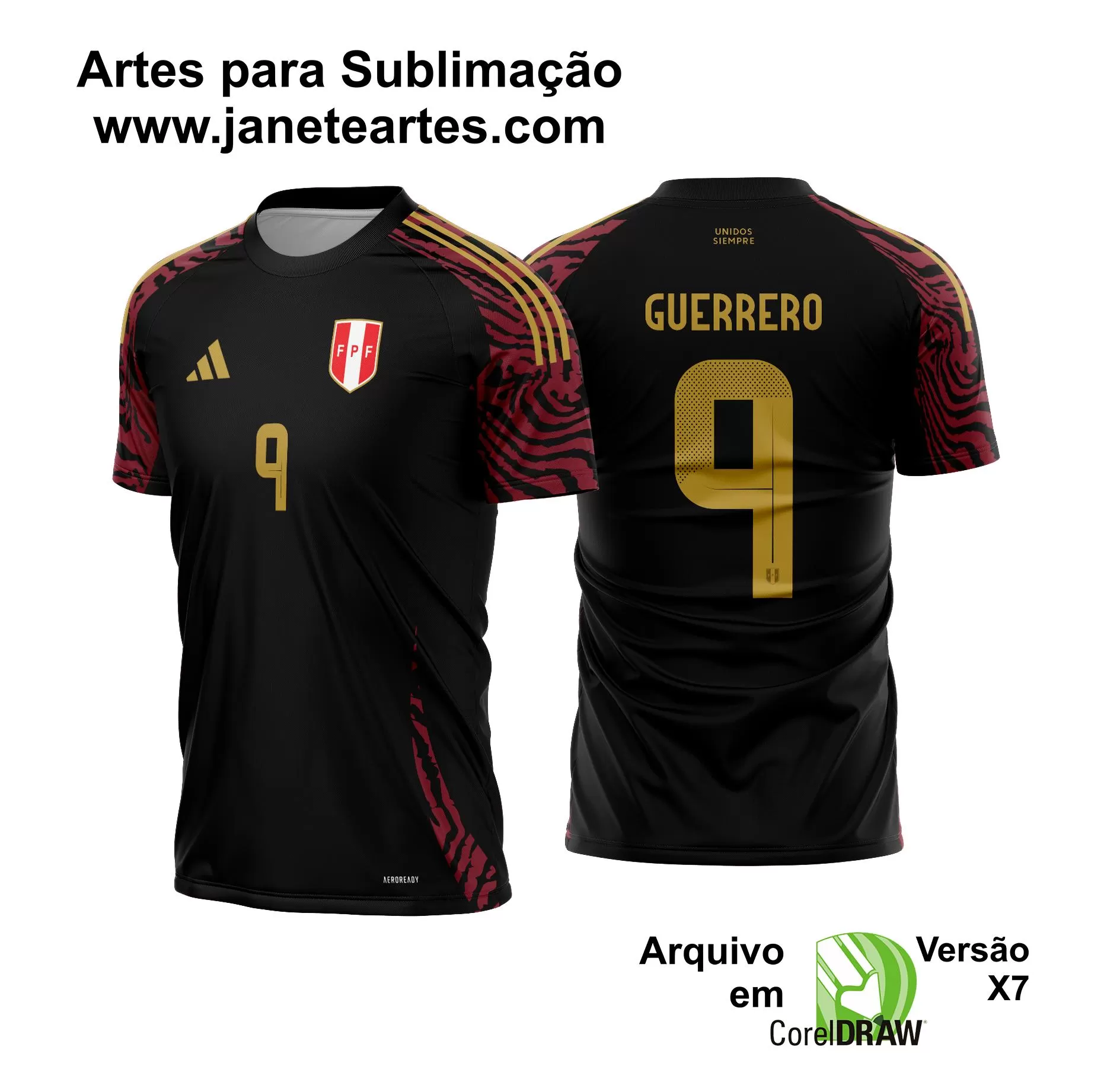Arte Vetor Camisa Peru Reserva 2024 - 2025 + Fonte TTF