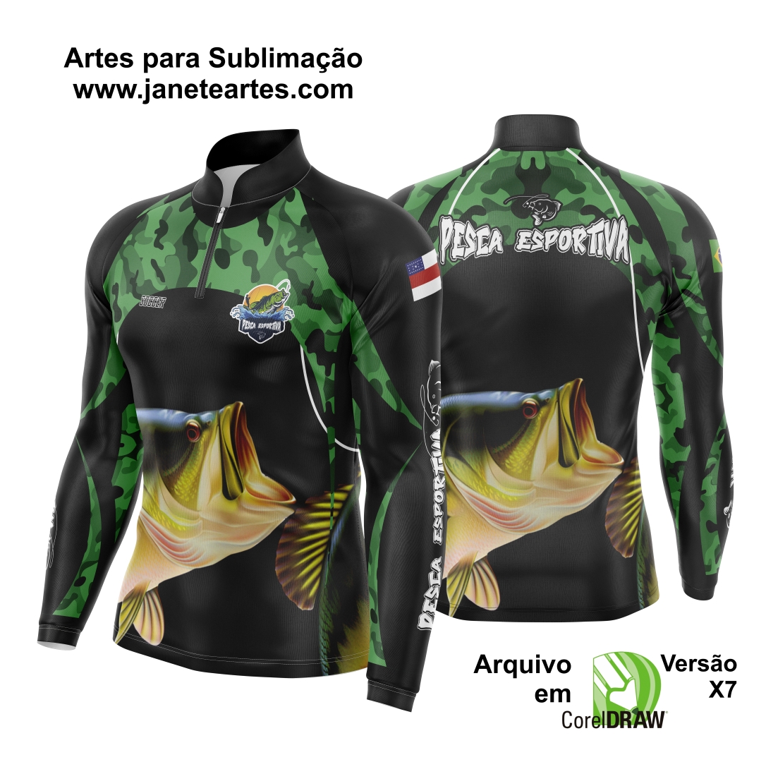 Arte Vetor Camisa Pesca Esportiva | Modelo 04