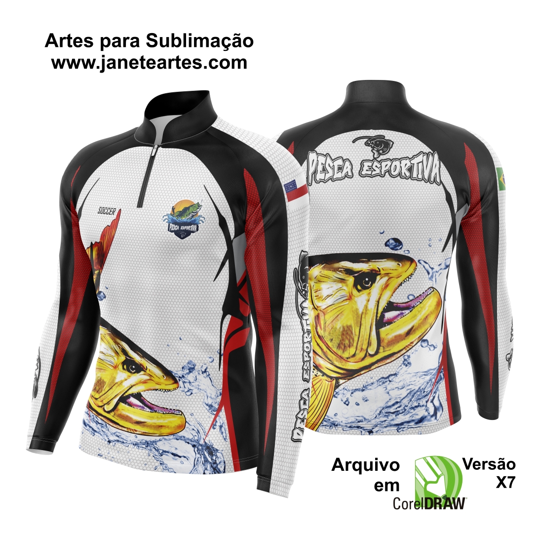 Arte Vetor Camisa Pesca Esportiva | Modelo 08