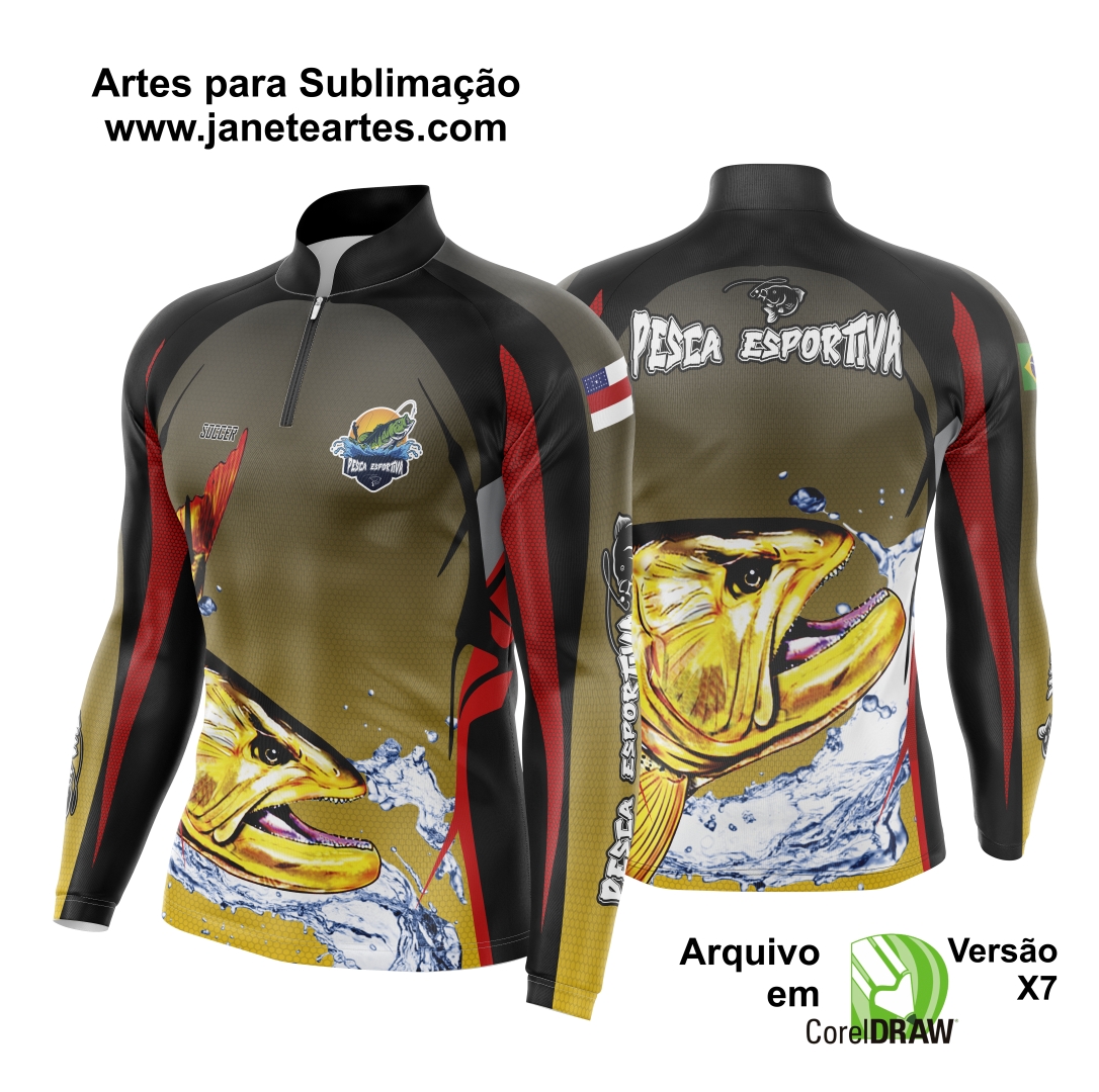 Arte Vetor Camisa Pesca Esportiva | Modelo 09